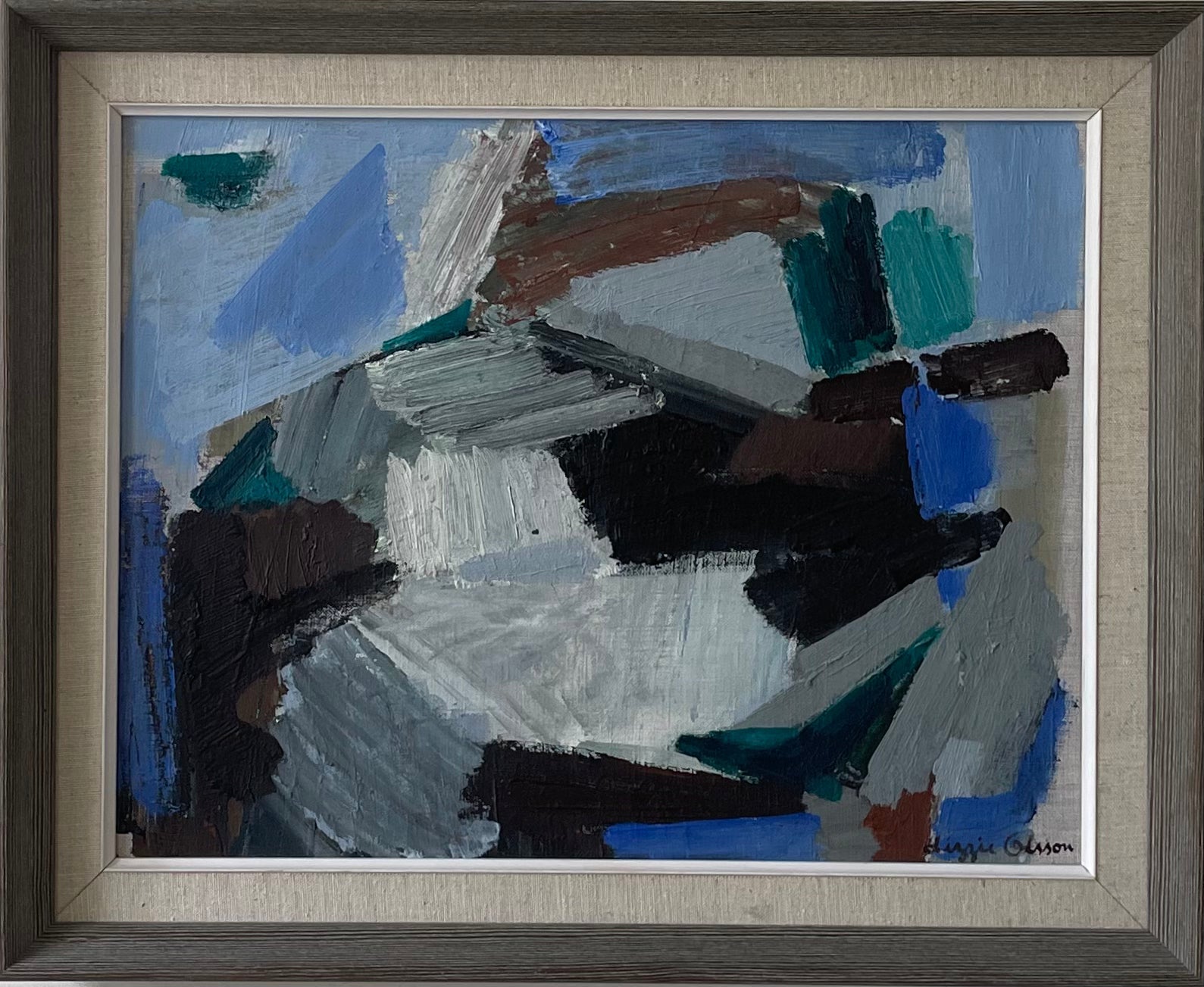 Abstract in Blue Oil Painting