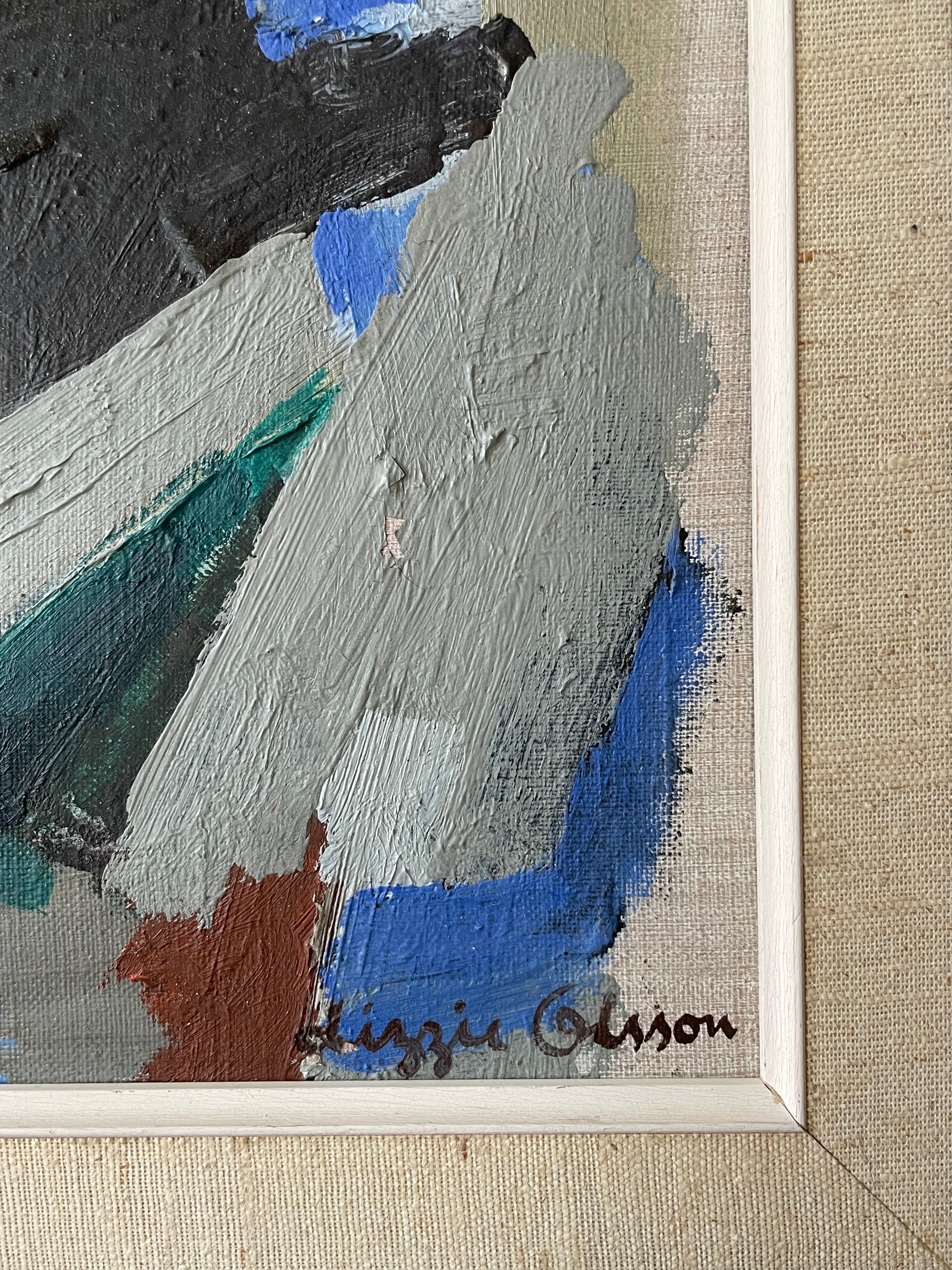 Abstract in Blue Oil Painting