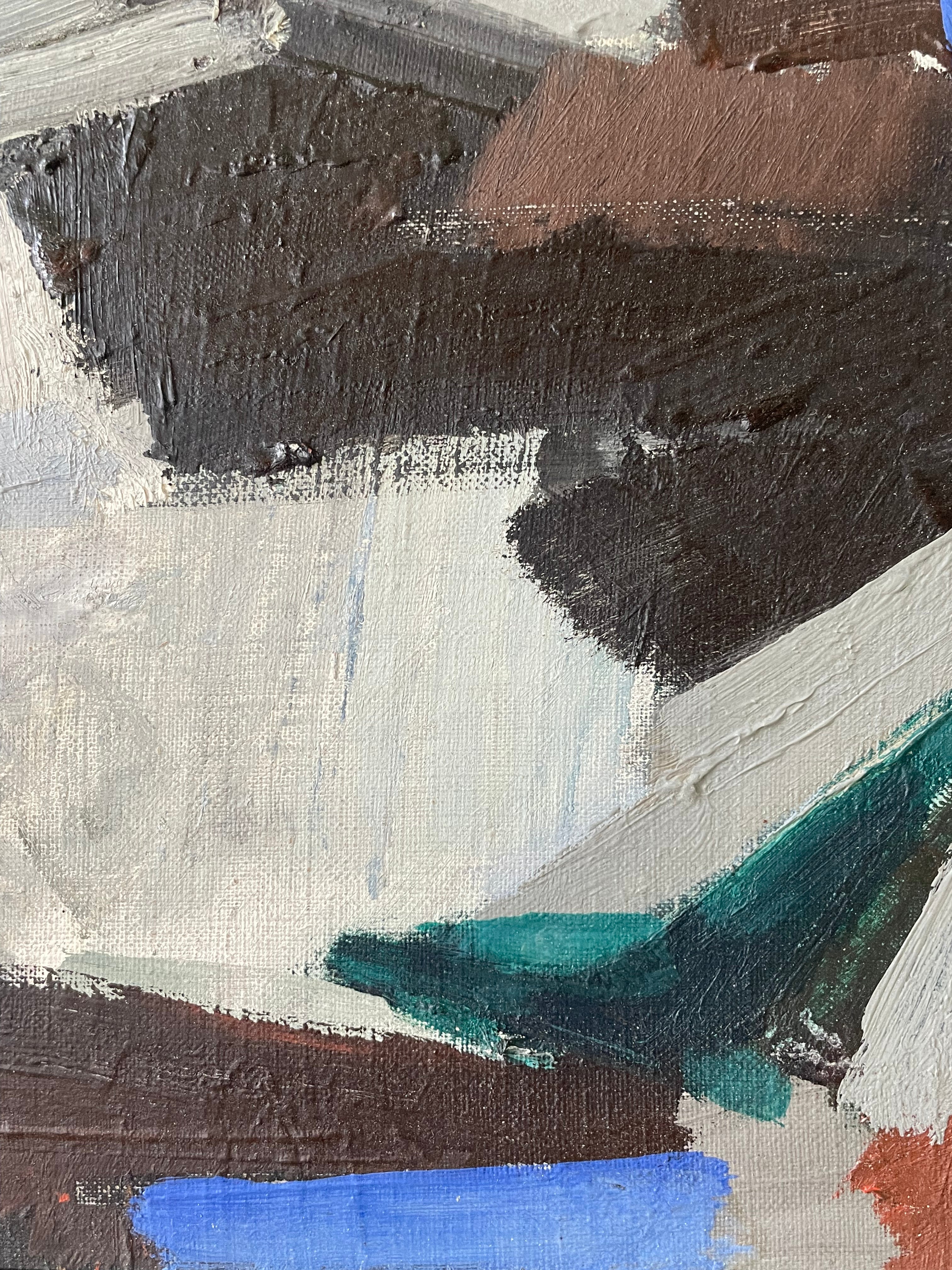 Abstract in Blue Oil Painting