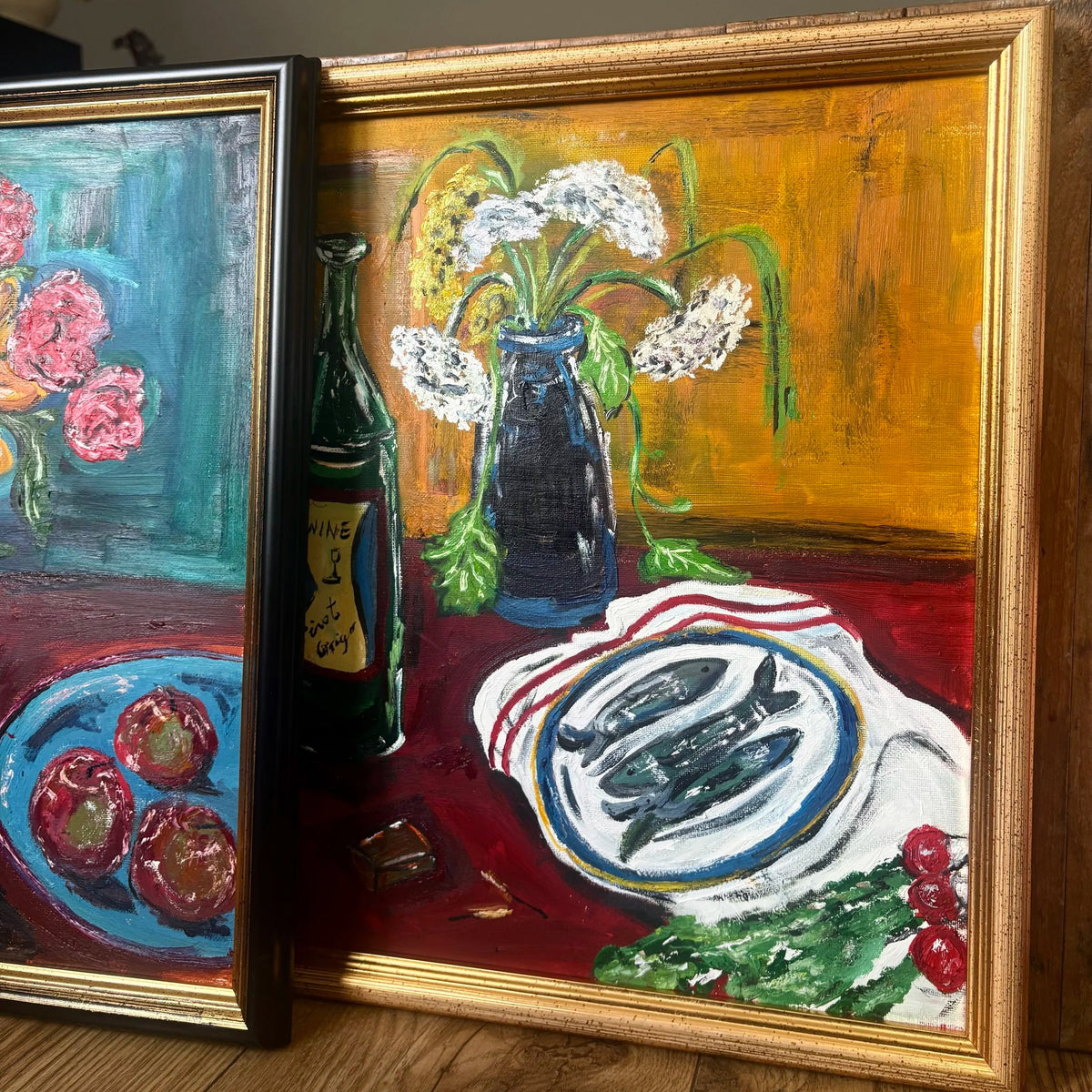 Sunflowers and Solitaire Oil & Acrylic Painting