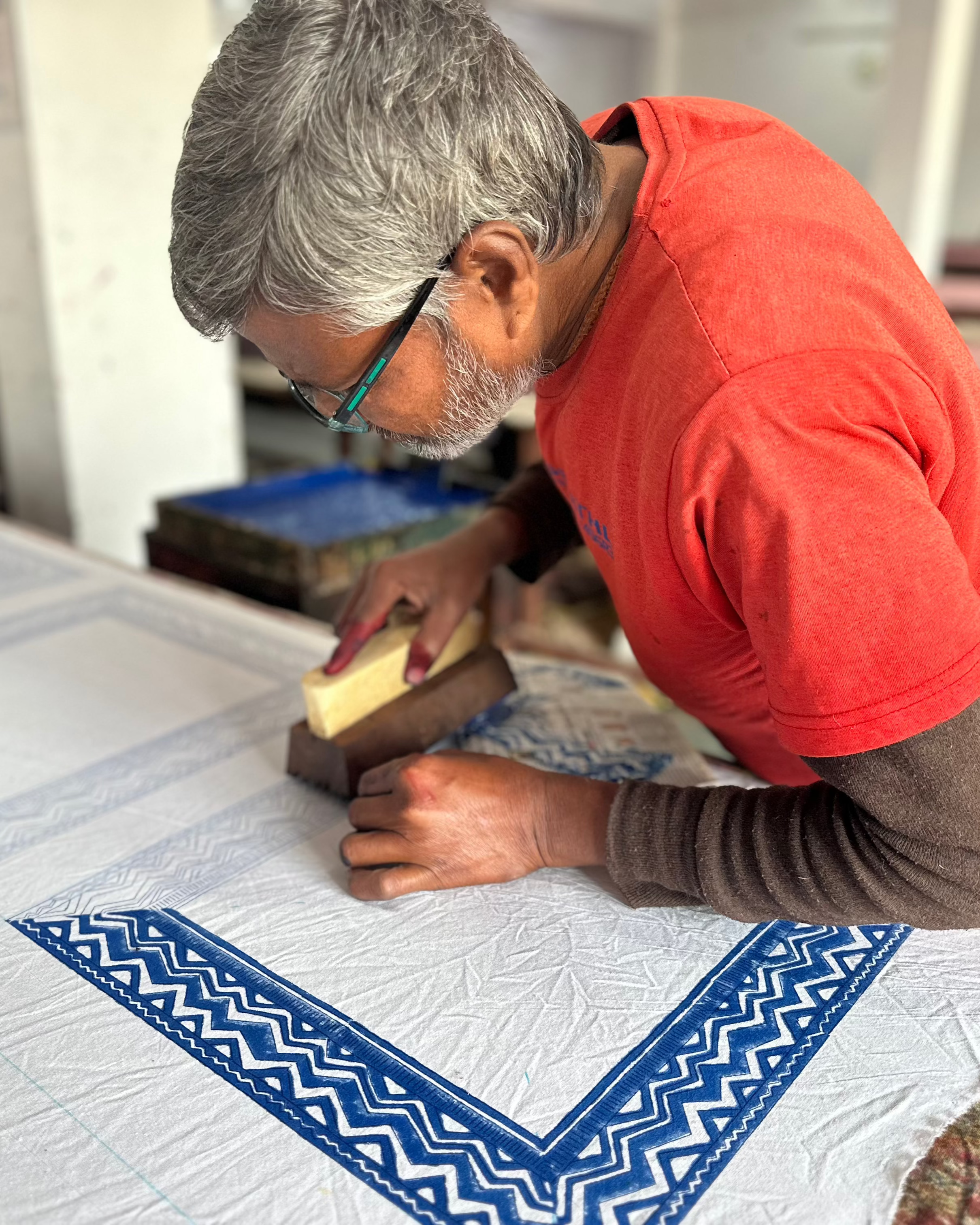 Indian Organic Cotton Tablecloth 'Crocodile'