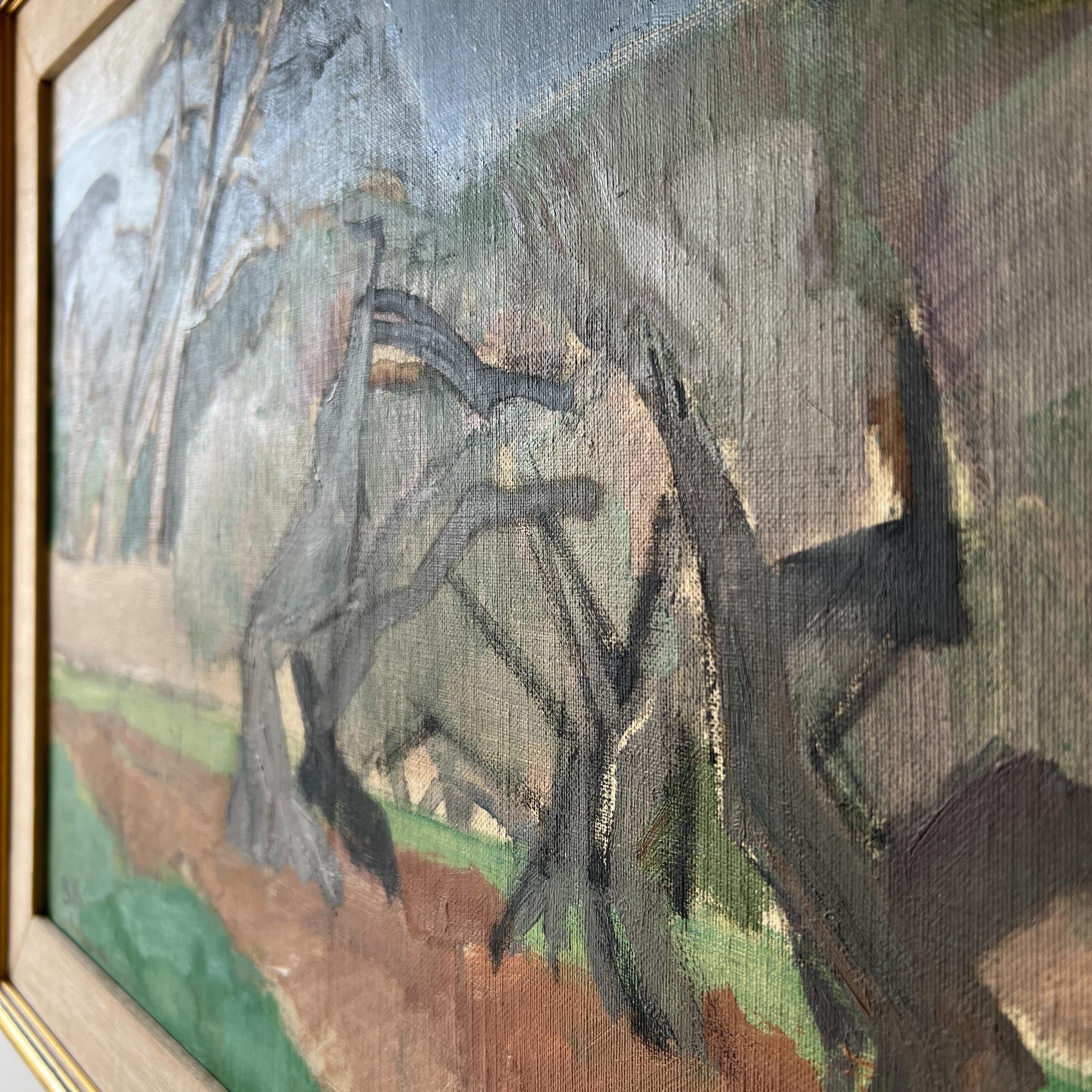 Olive & Pine Trees Oil Painting