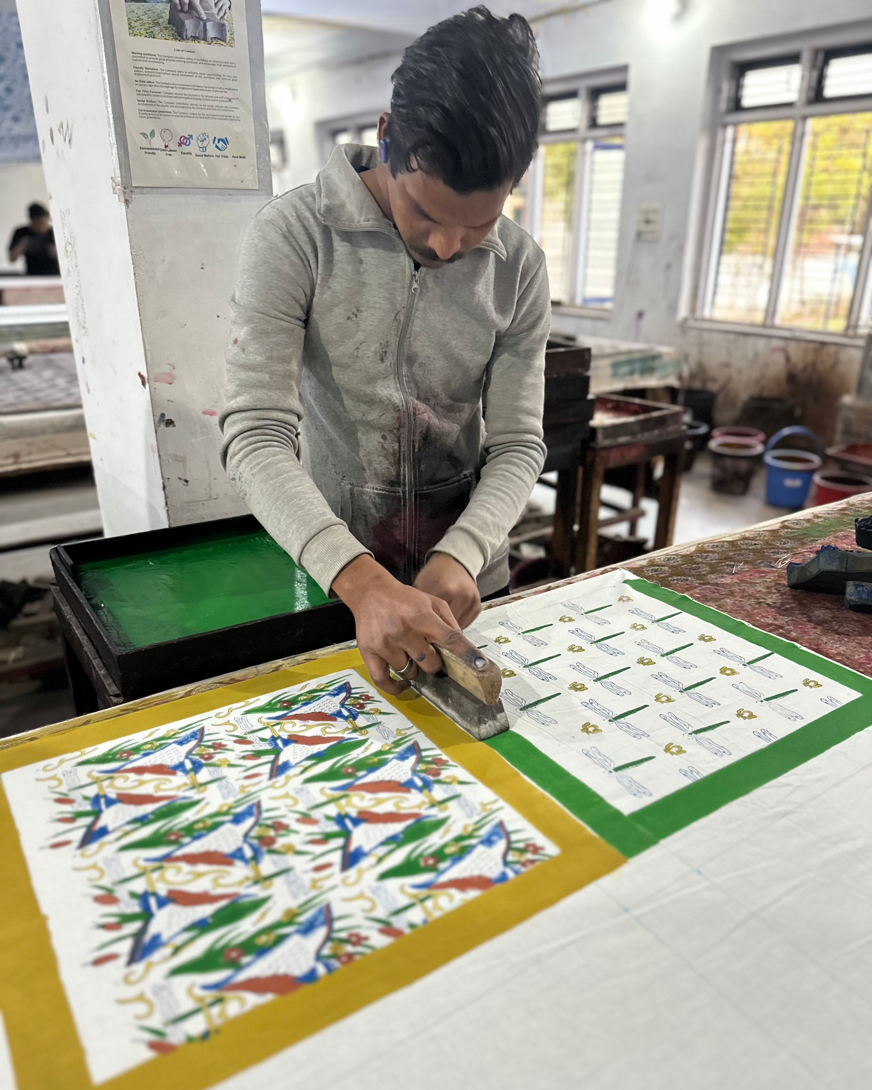 Kingfisher Organic Cotton Piped Cushion Cover