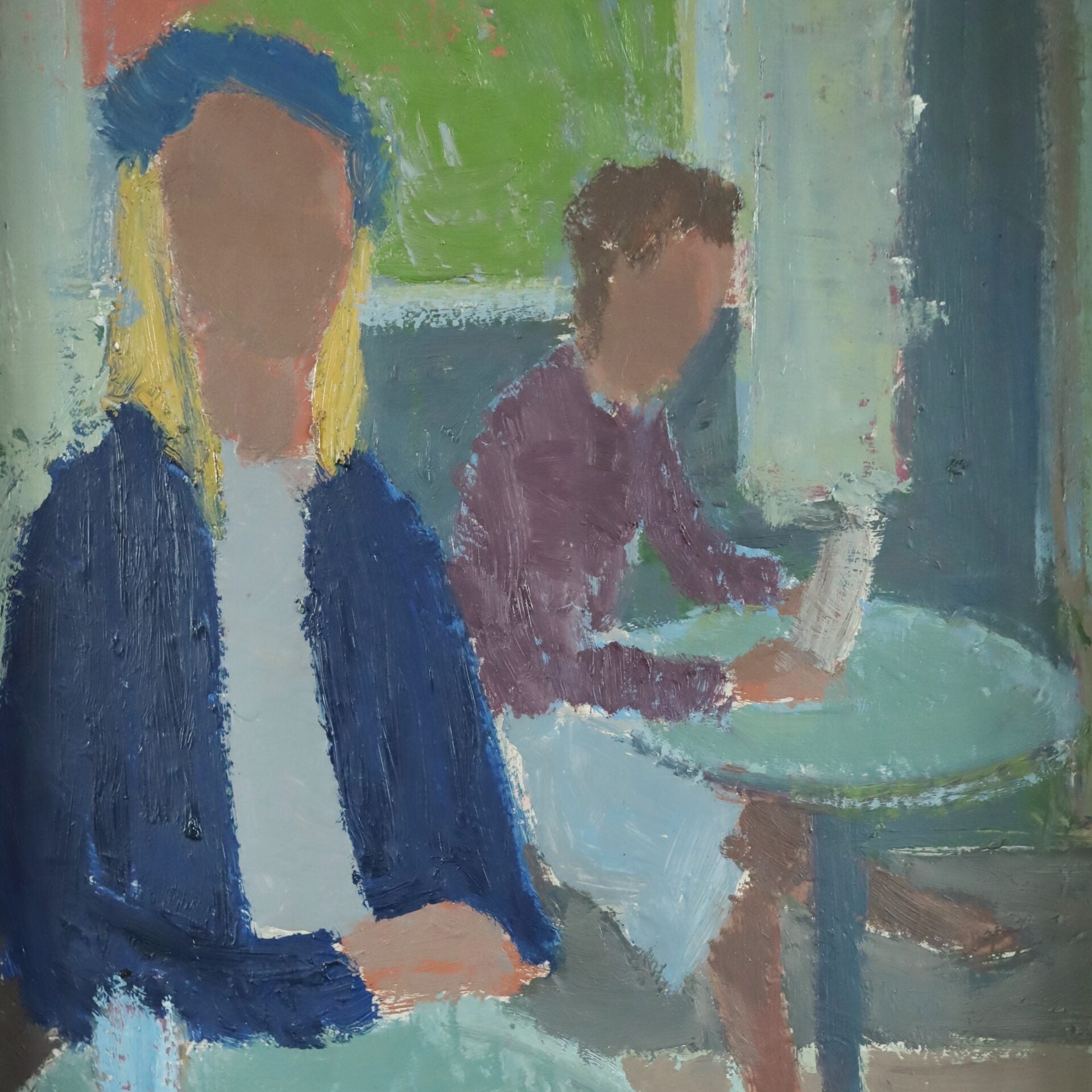 Cafe Corner Oil Painting