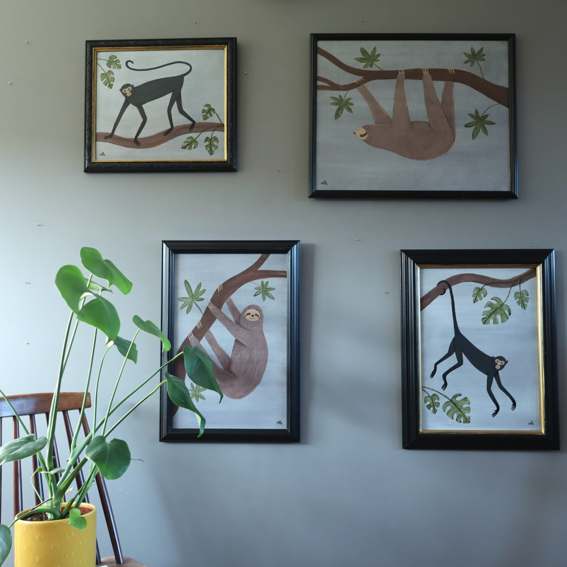 Spider Monkey Oil Painting