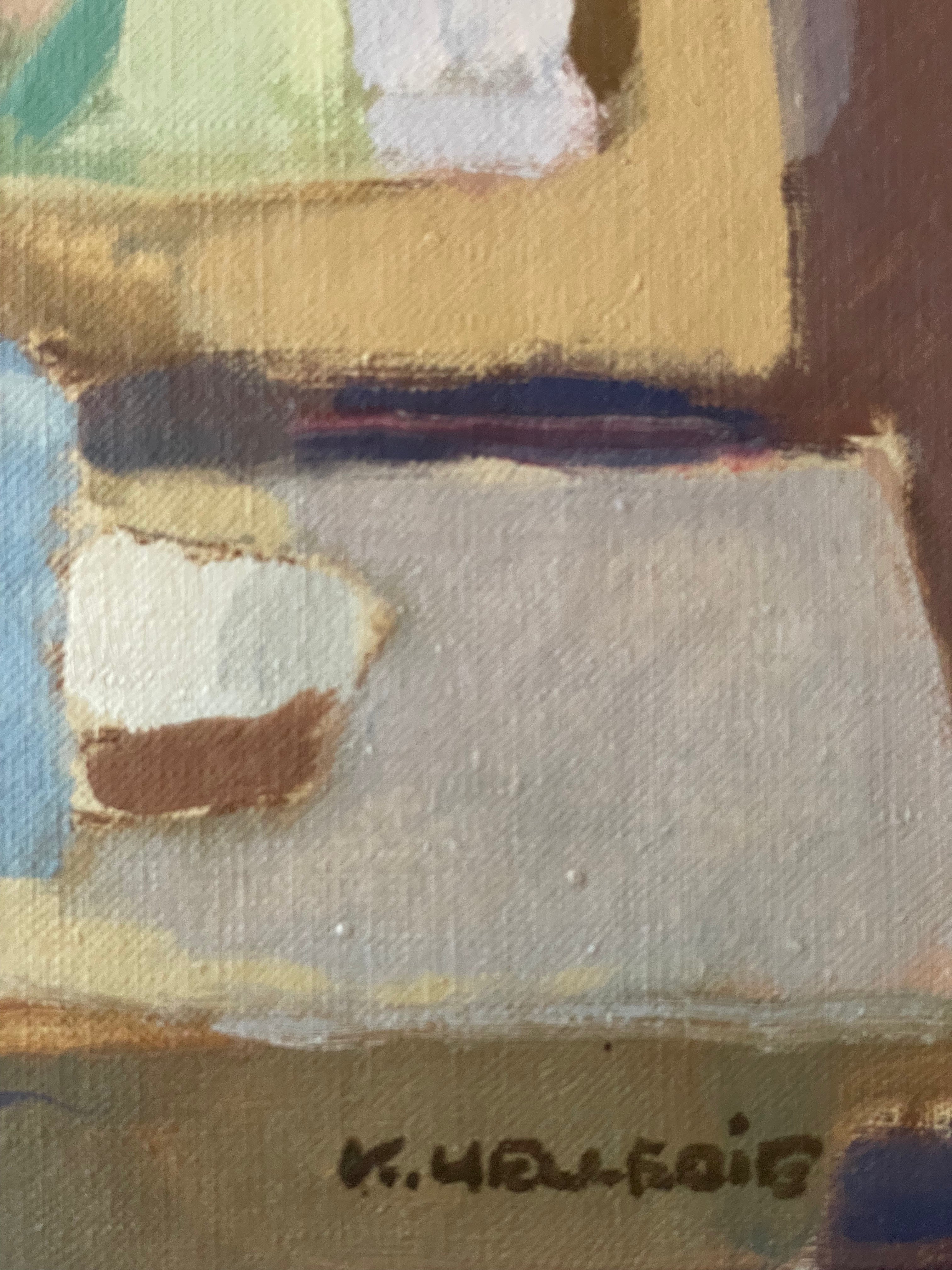 In the Bathroom Mirror Oil Painting