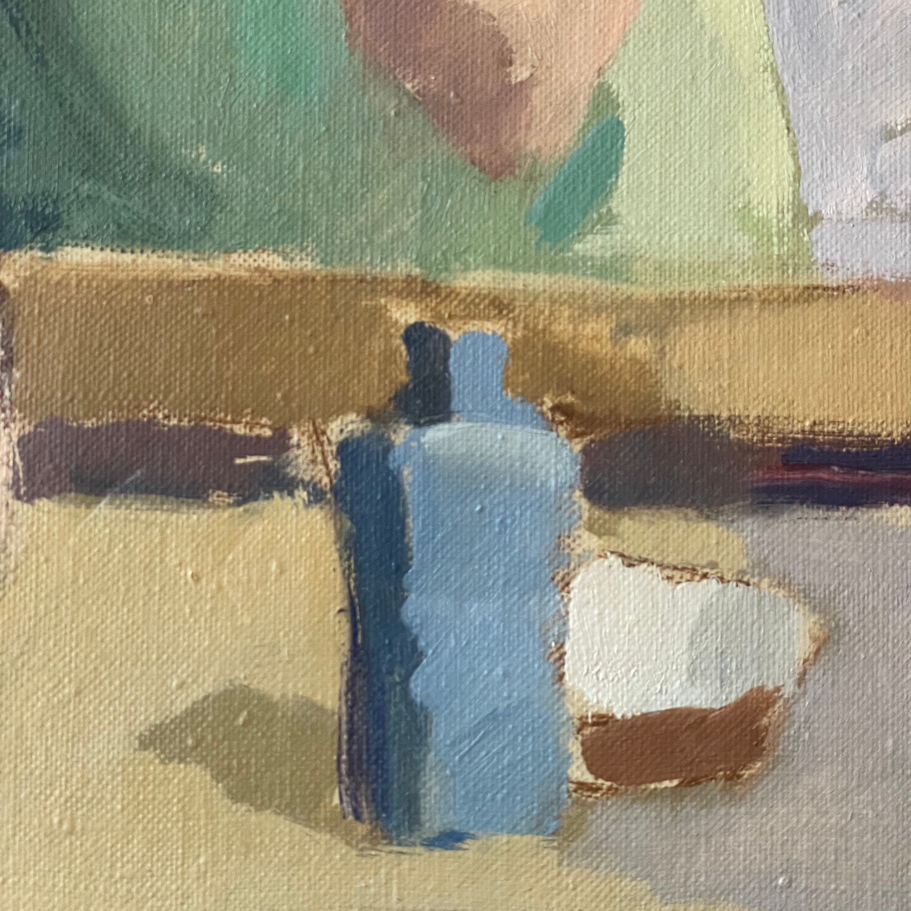 In the Bathroom Mirror Oil Painting