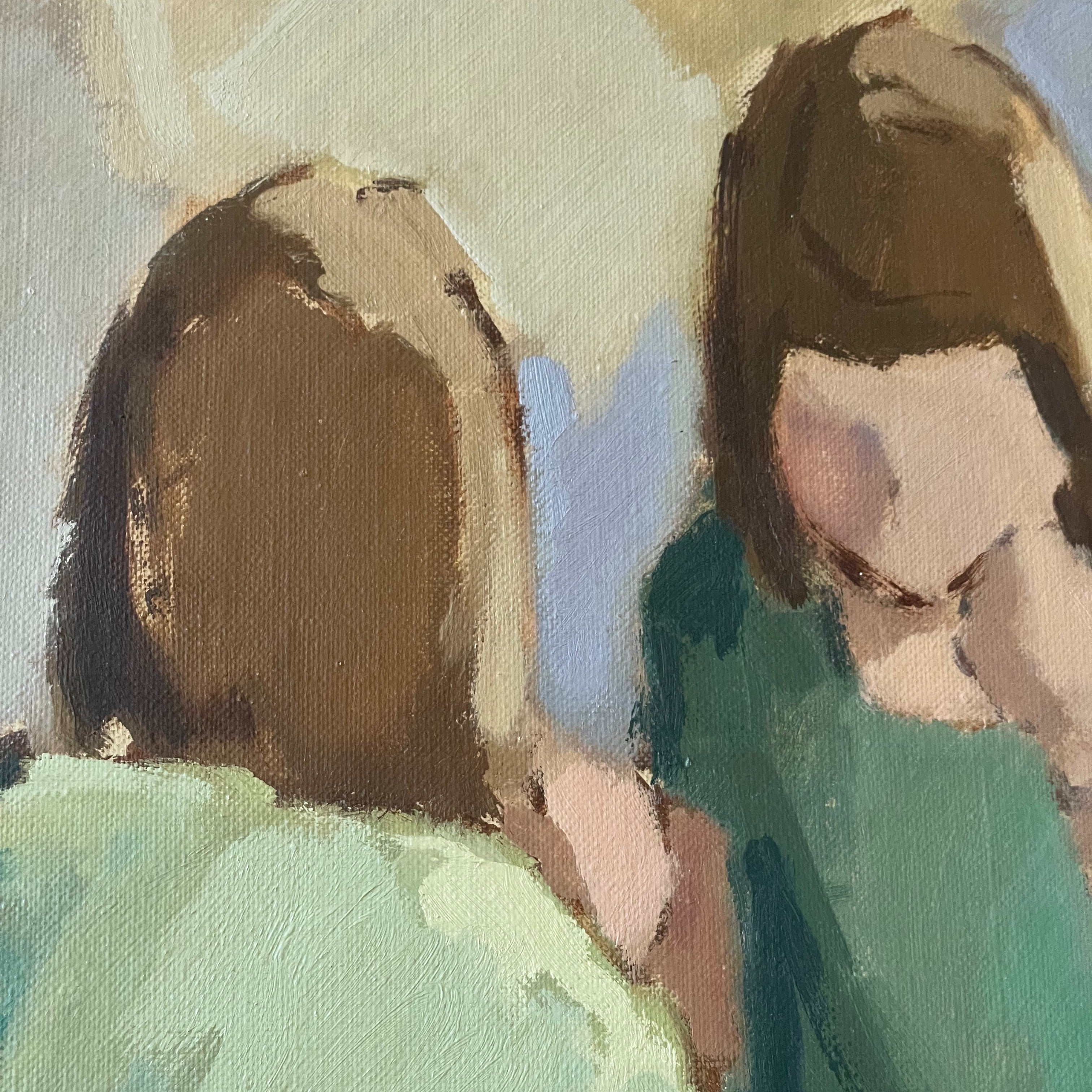 In the Bathroom Mirror Oil Painting