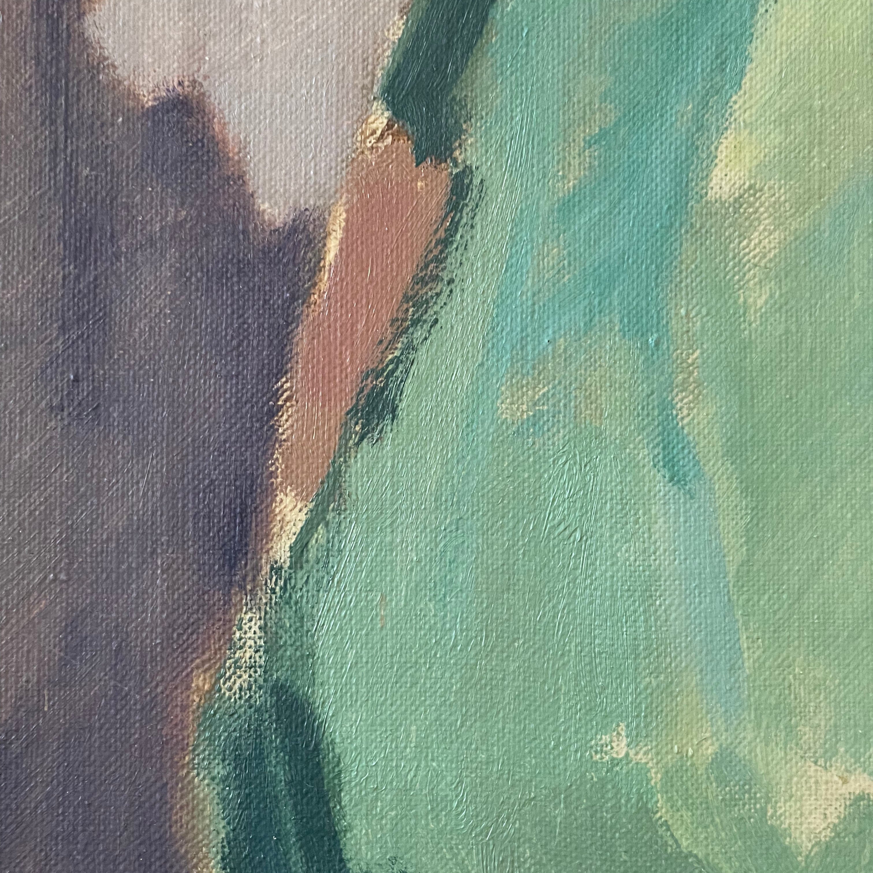 In the Bathroom Mirror Oil Painting