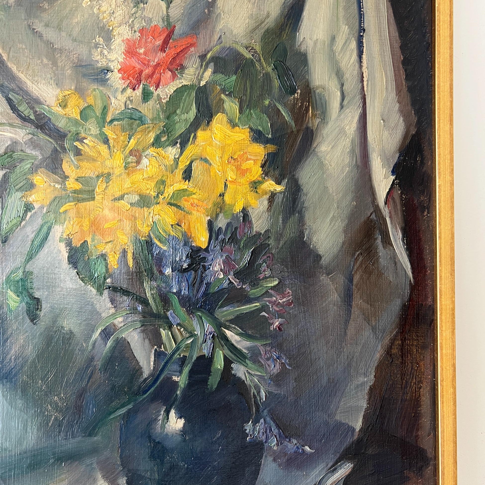 Draped Cloth Florals Oil Painting