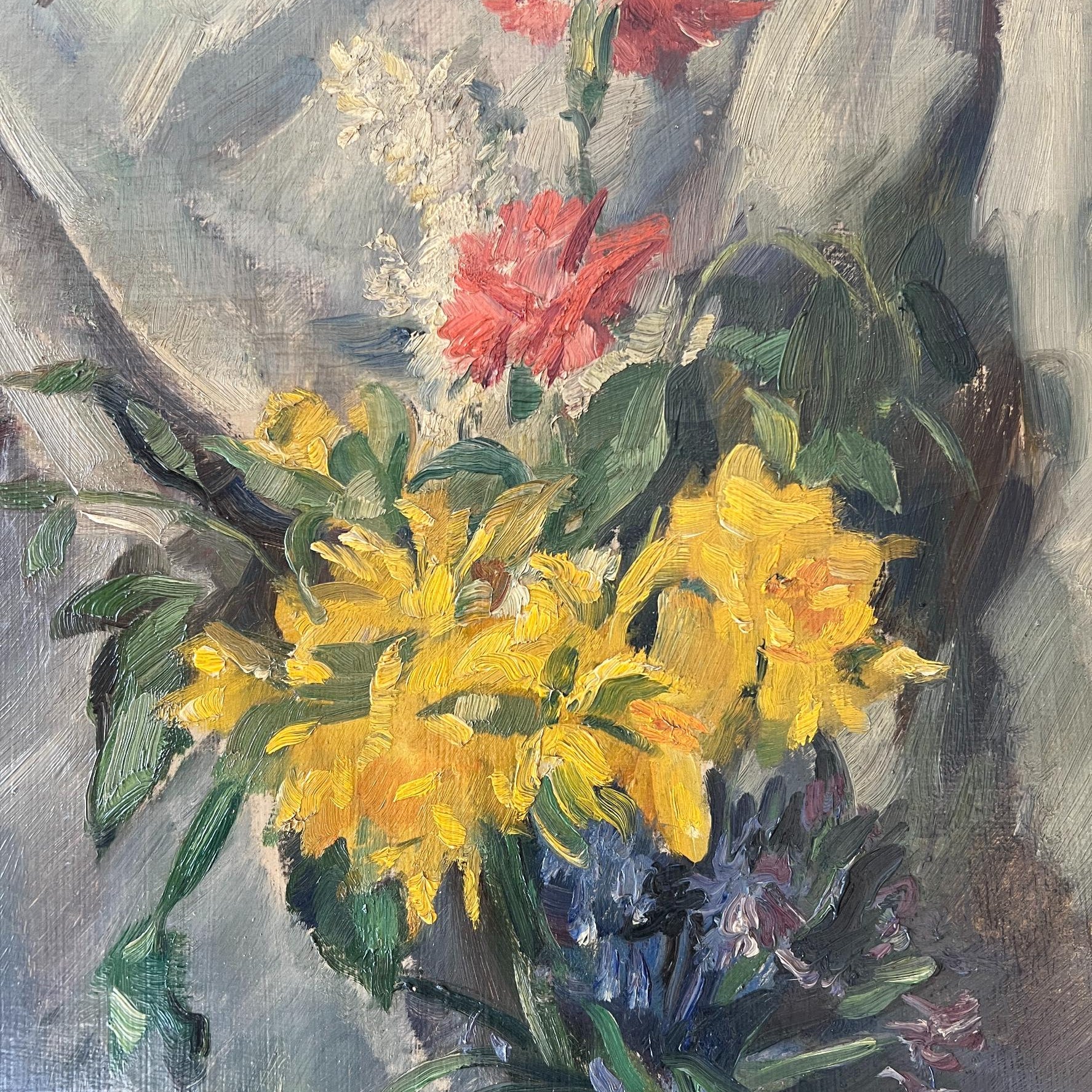 Draped Cloth Florals Oil Painting