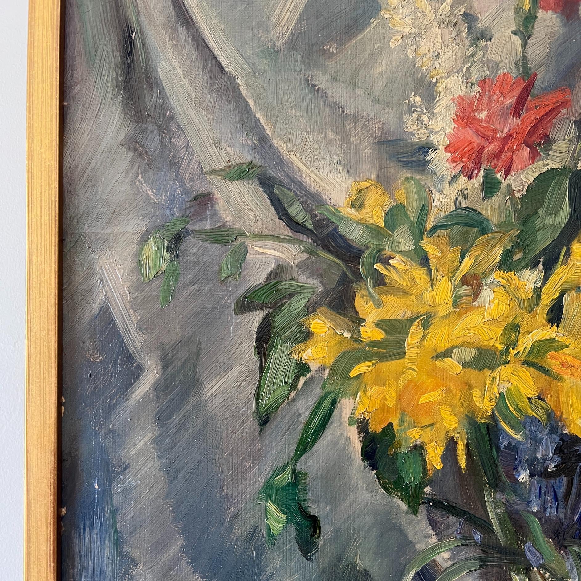 Draped Cloth Florals Oil Painting