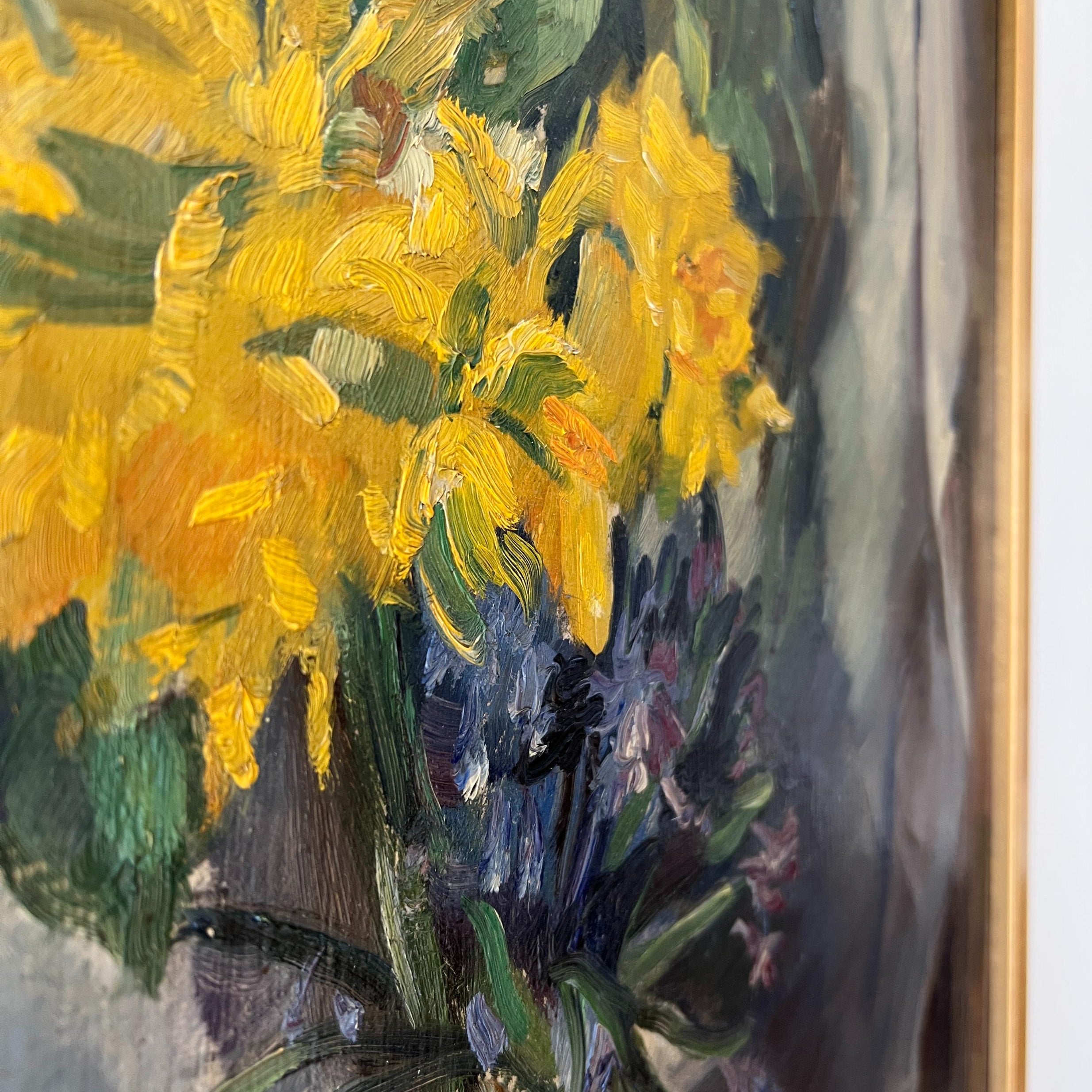 Draped Cloth Florals Oil Painting