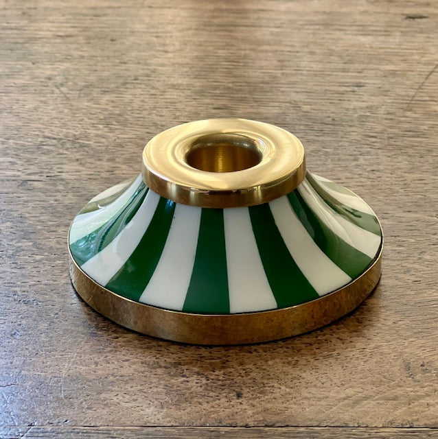 Circus Candleholder | Forest Green | Striped