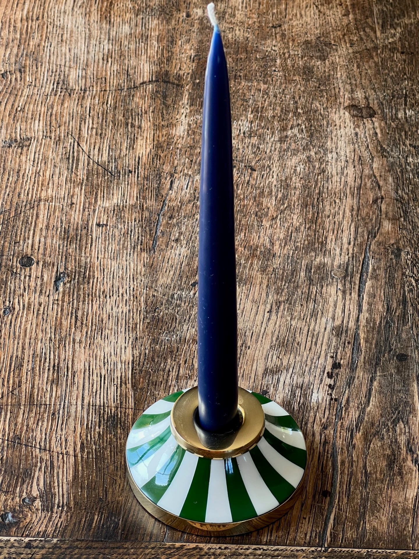 Circus Candleholder | Forest Green | Striped