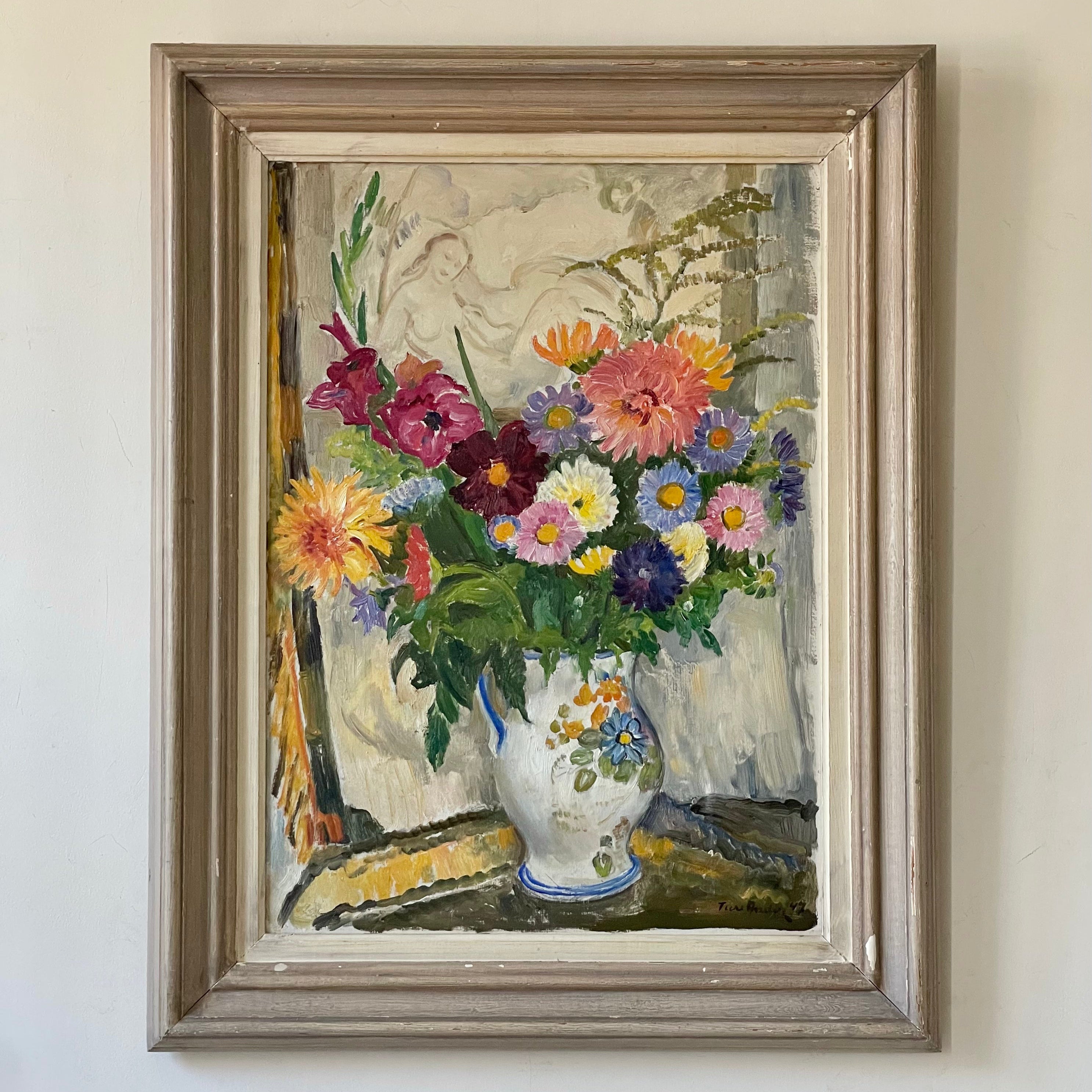 Daisies in Pottery Jug.