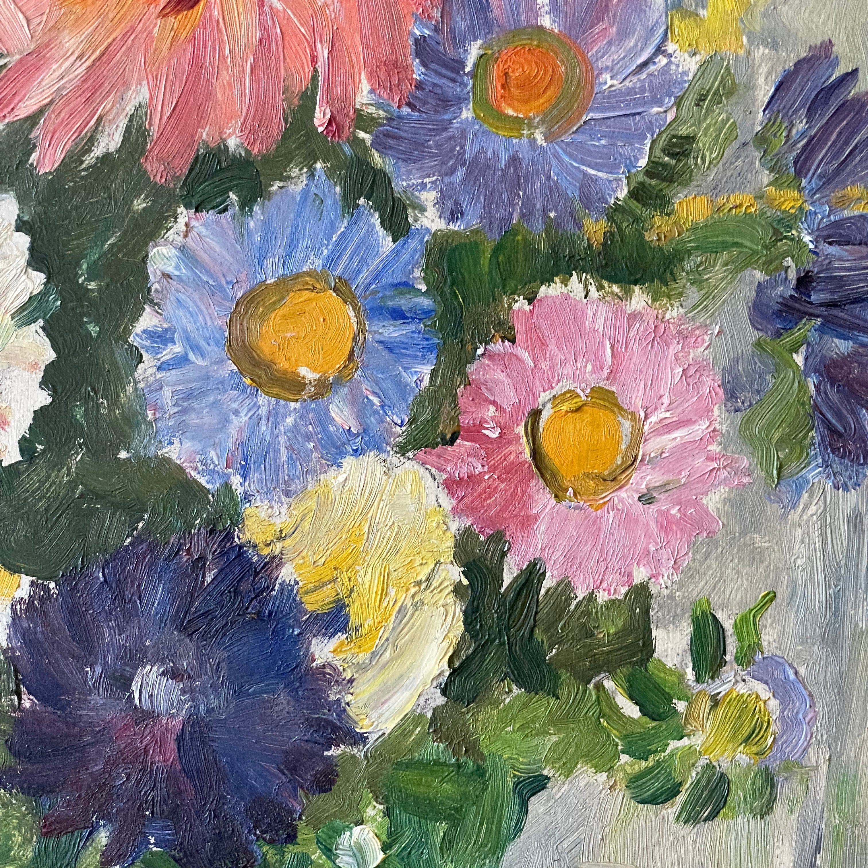 Daisies in Pottery Jug.