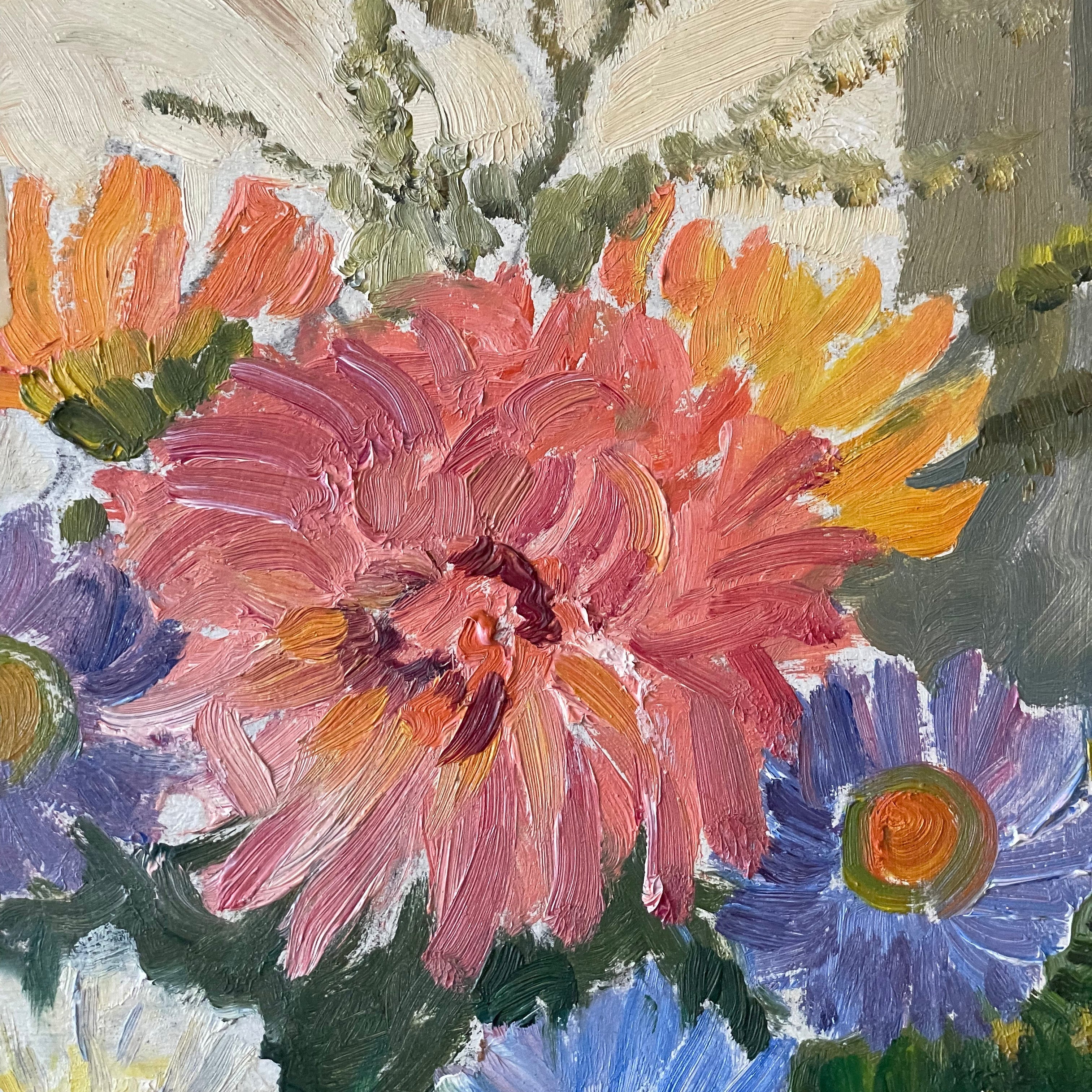 Daisies in Pottery Jug.
