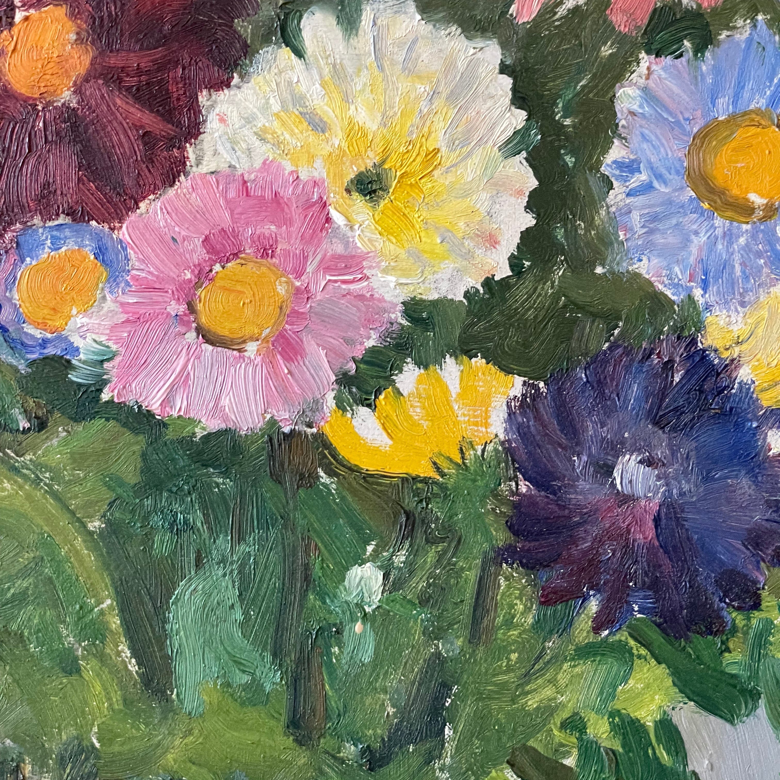 Daisies in Pottery Jug.