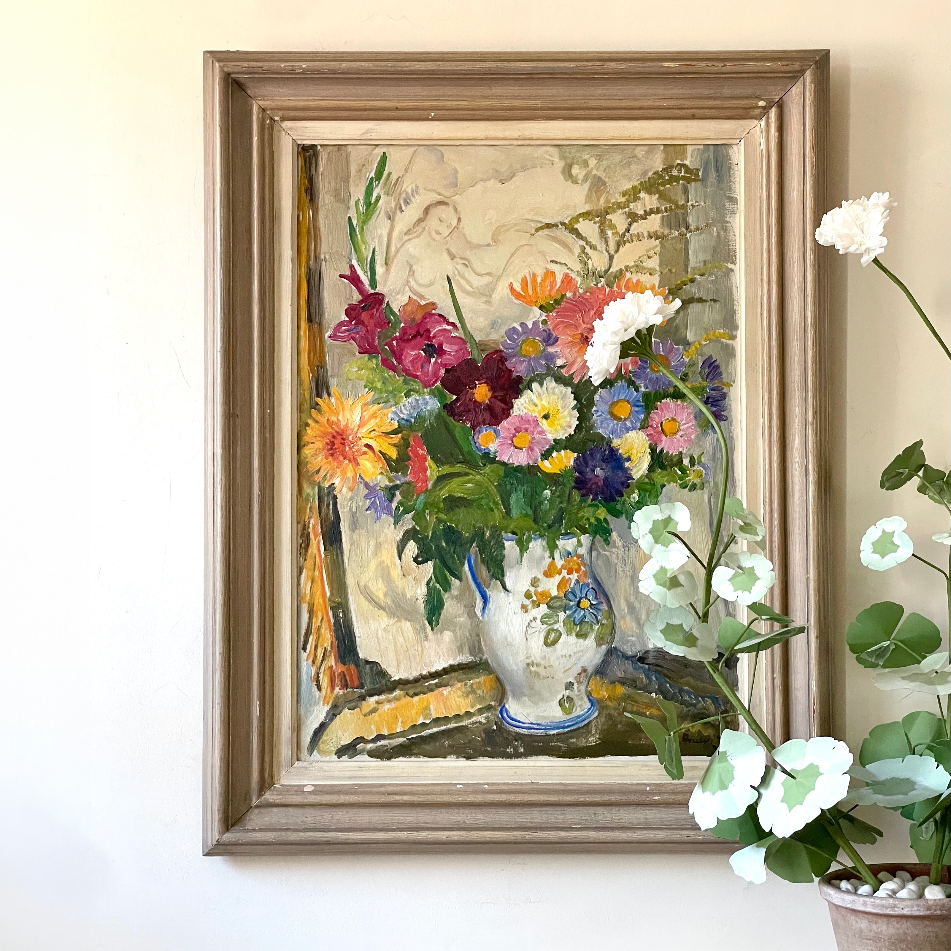Daisies in Pottery Jug.