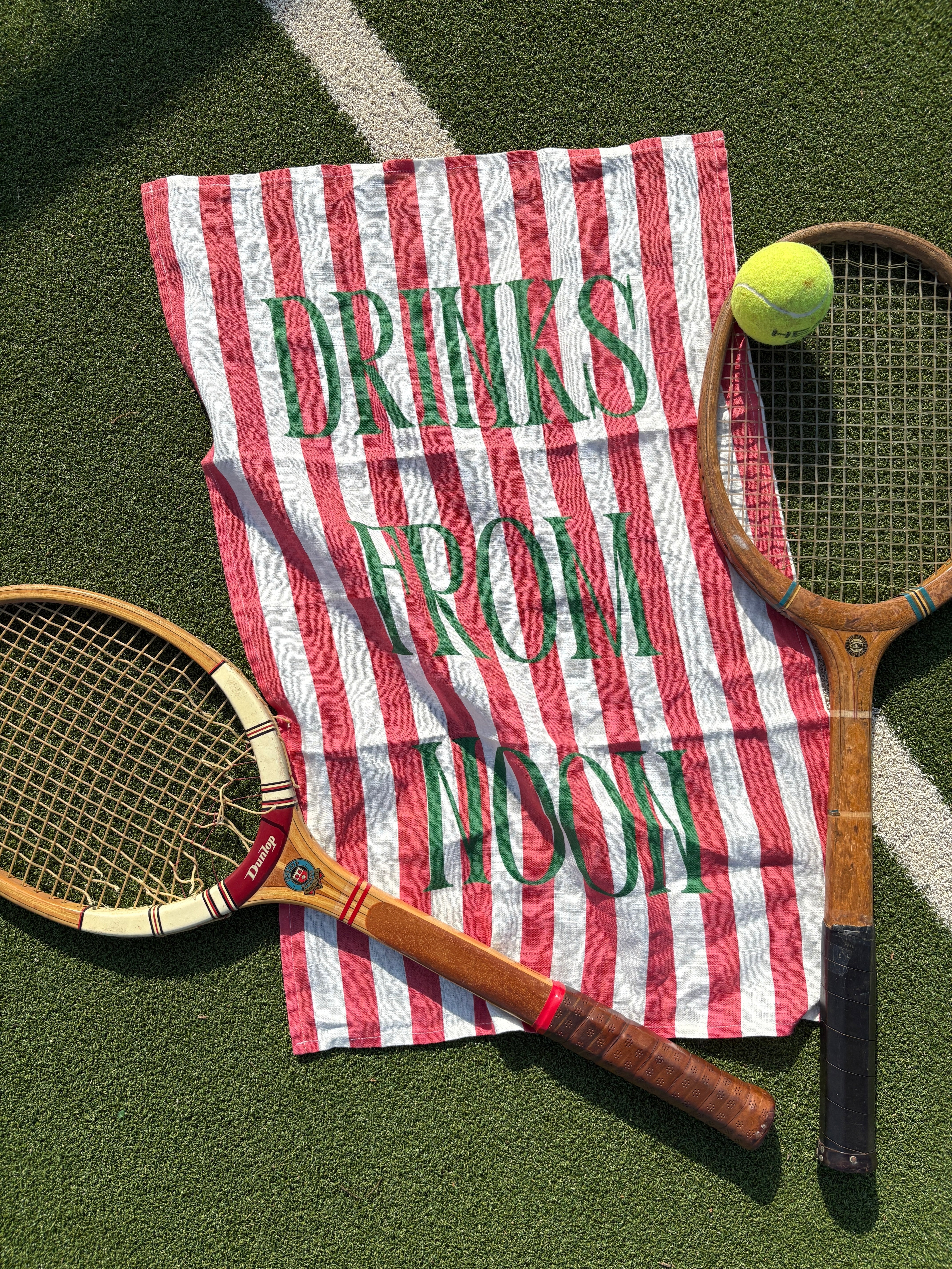 Drinks From Noon - Tennis Linen Teatowel