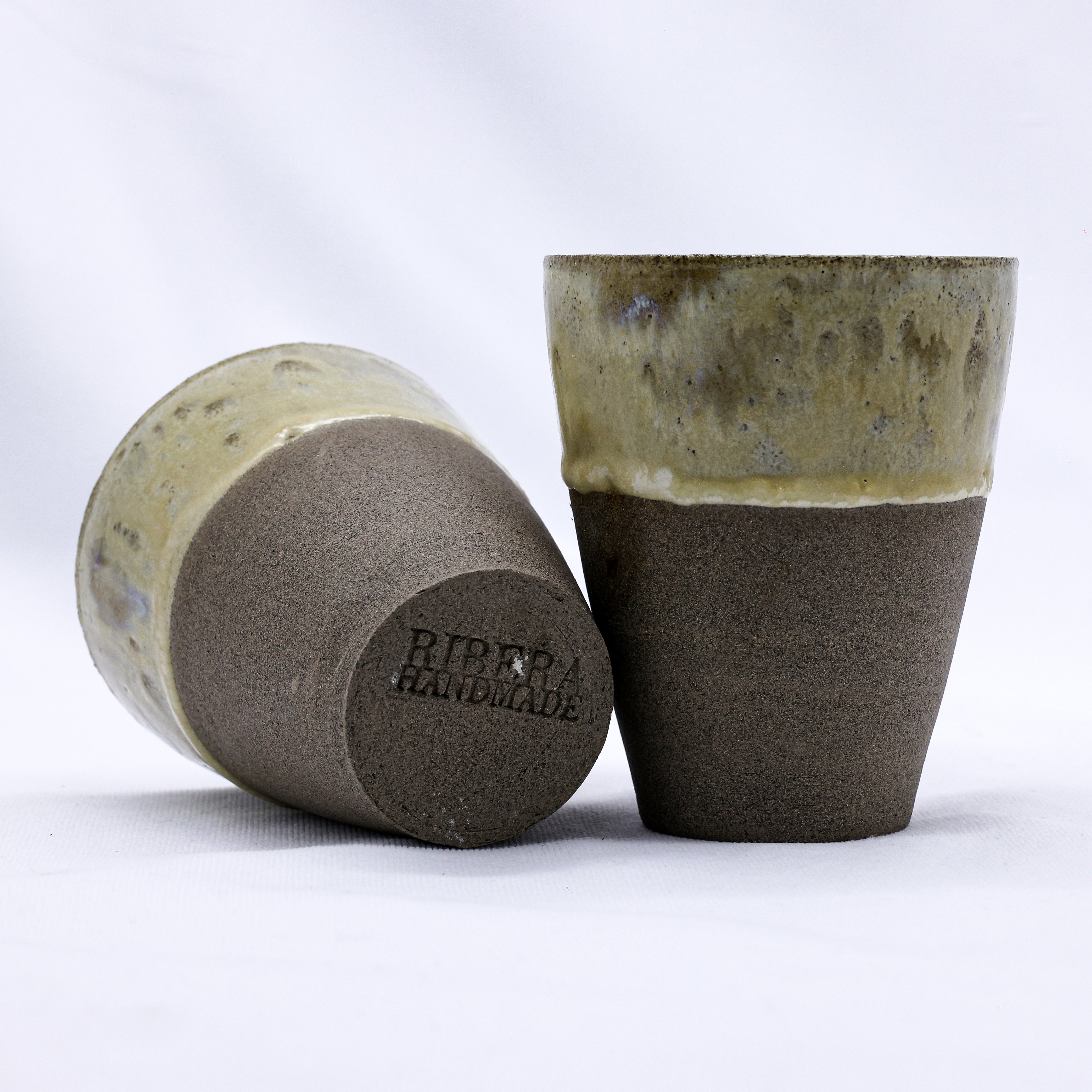 TerraBlu Quadra Smoked Grey Stoneware Tall Ceramic Cup