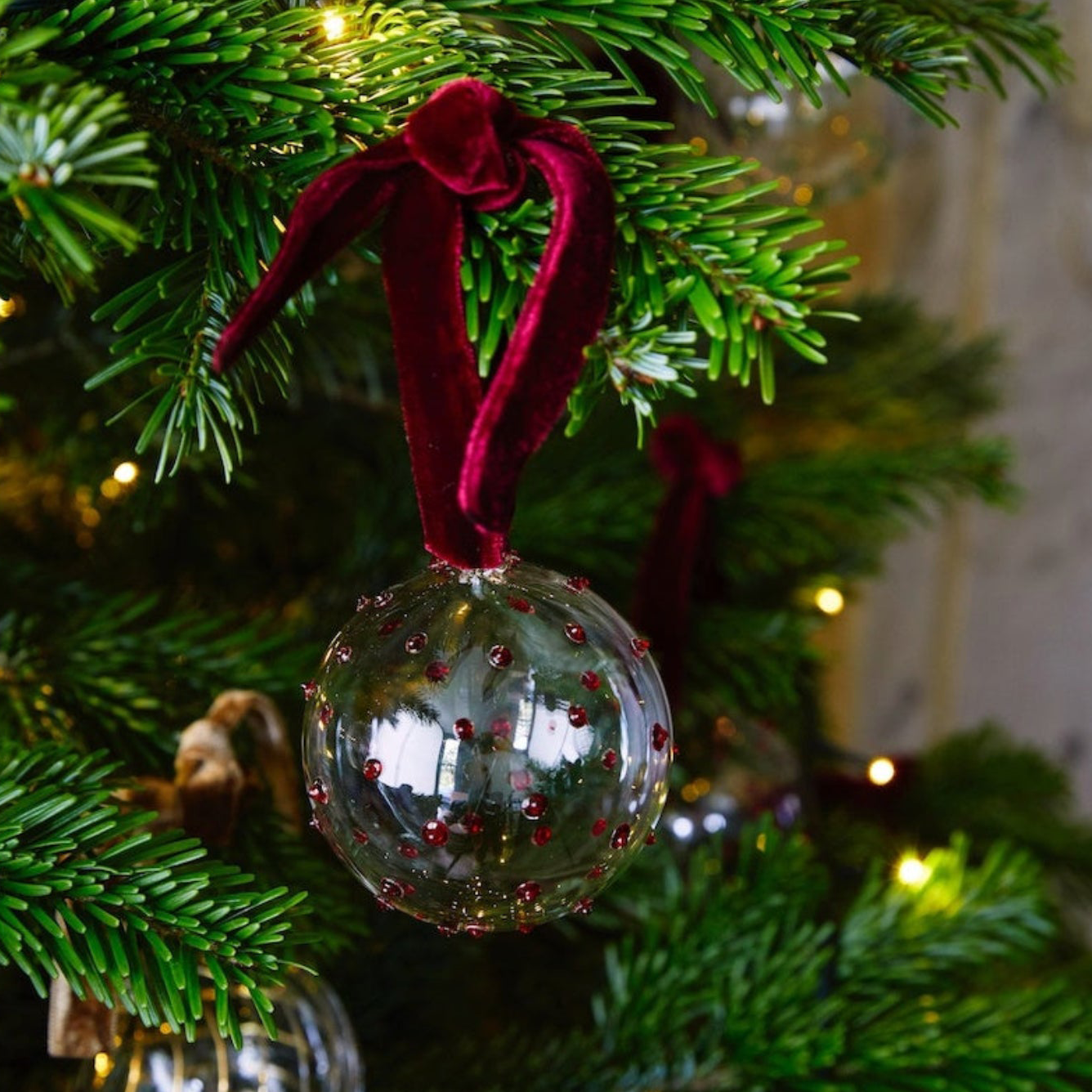 Pom Glass Bauble | Red