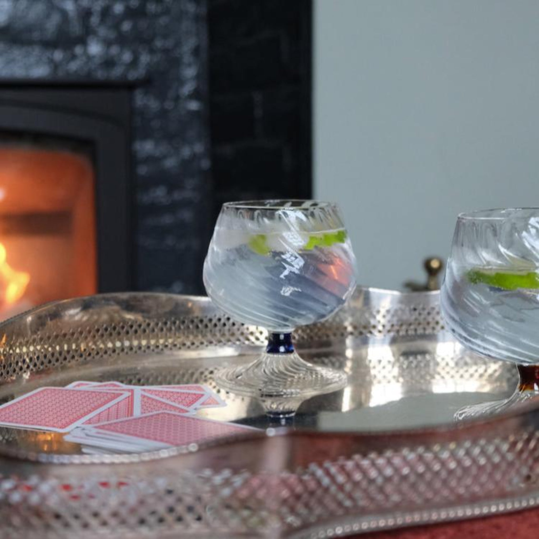 Spiral Brandy Glass | Blue