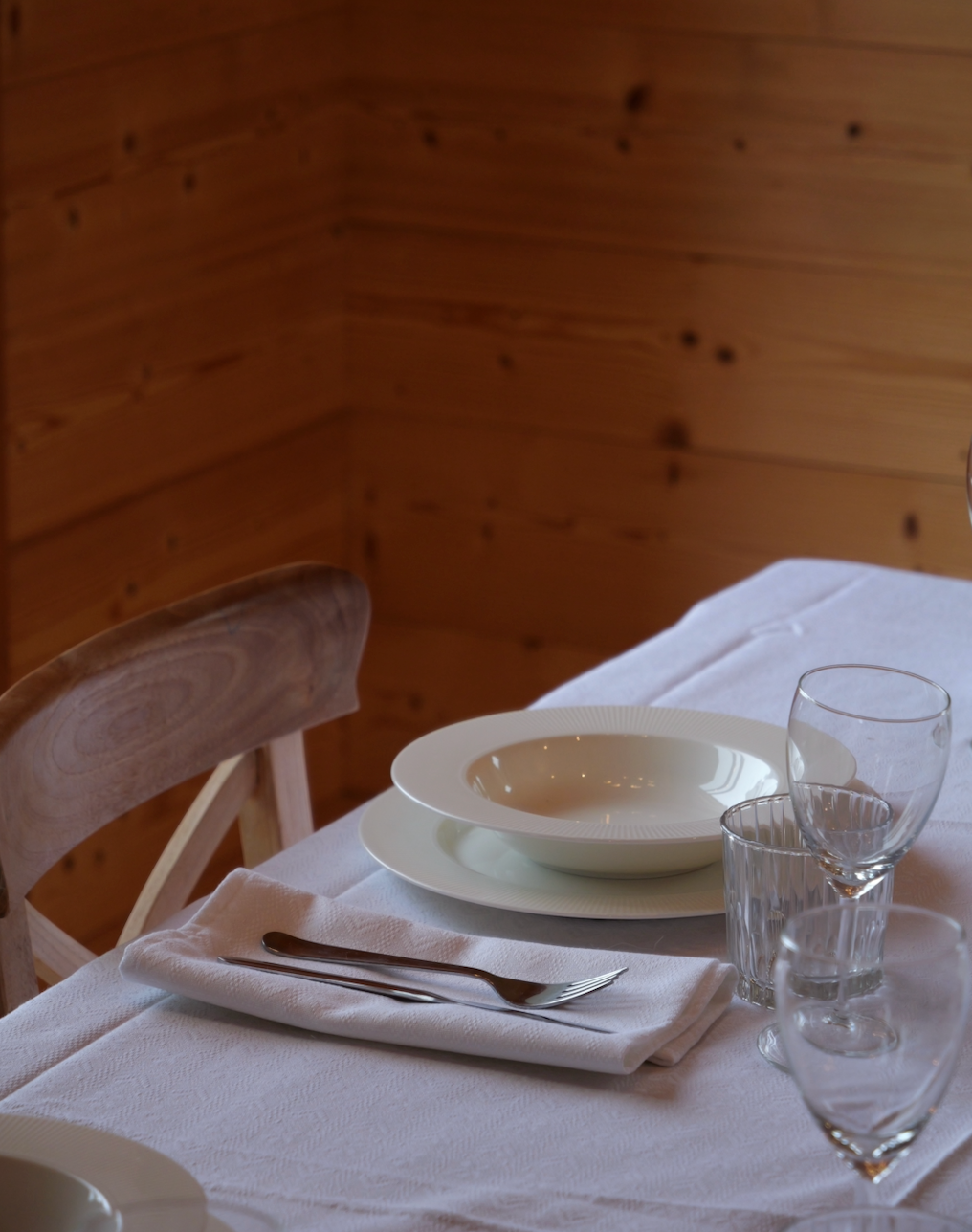 White Alpine Chalet Cotton Gingham Napkin, Set of 4, Italian Cotton, 50x50cm