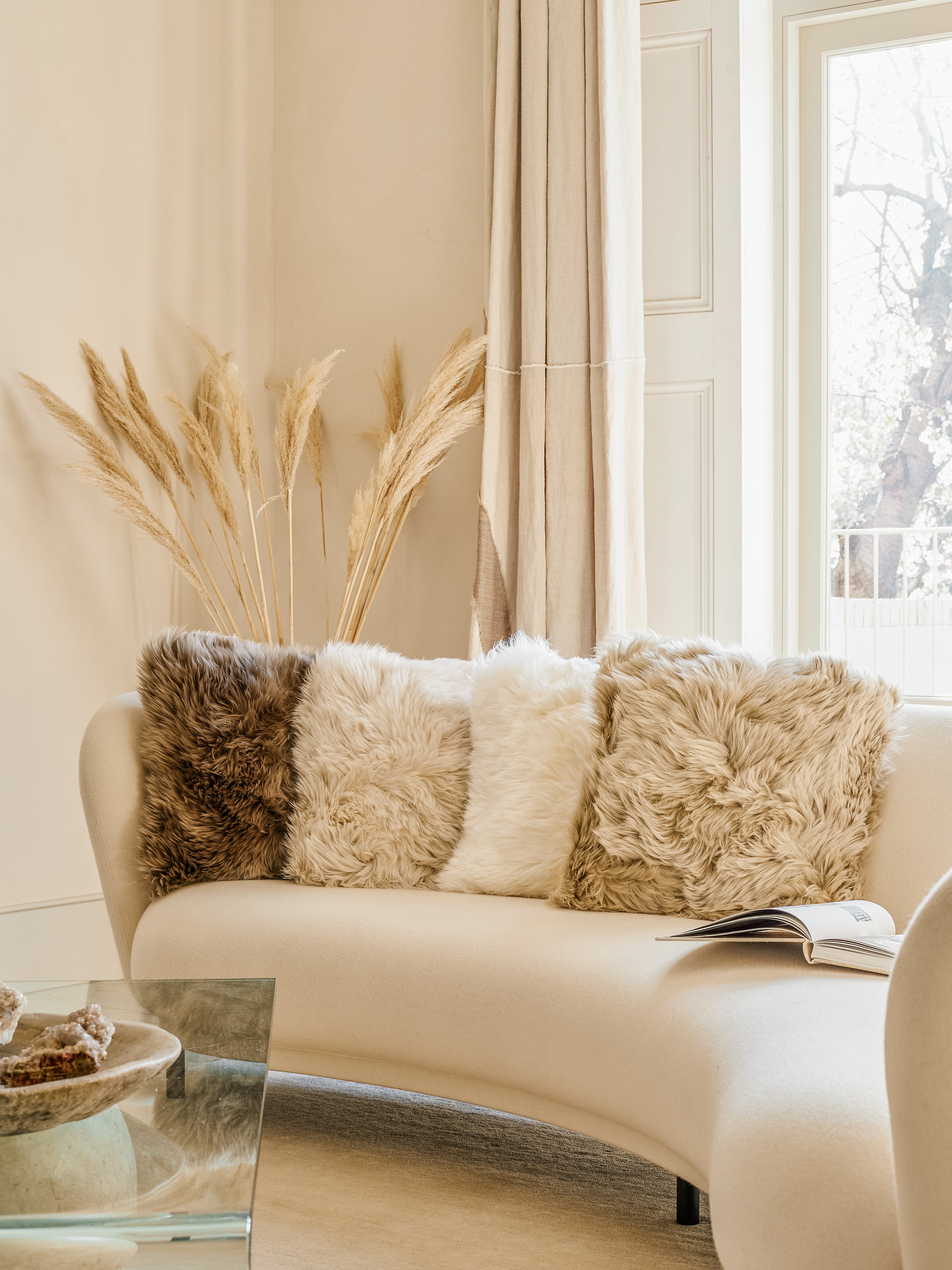 Sheepskin Cushion - Cream