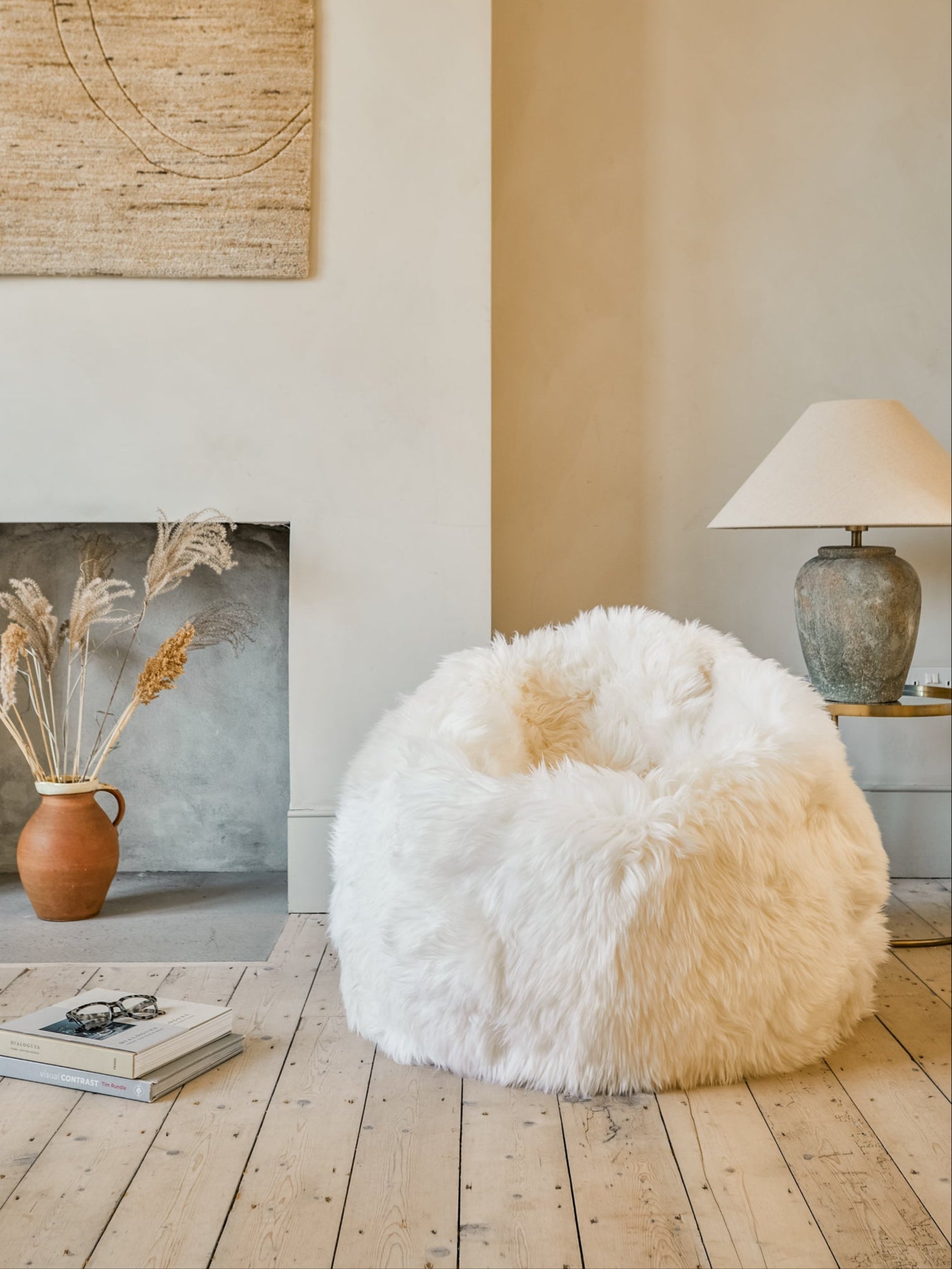Large Sheepskin Beanbag - White