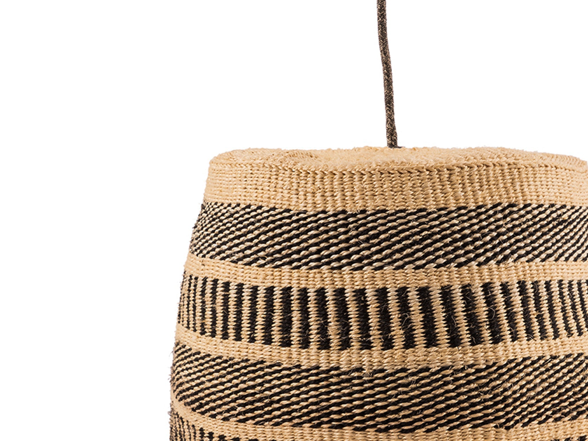 KUNI: Black/Natural Vertical Striped Pendant Shade