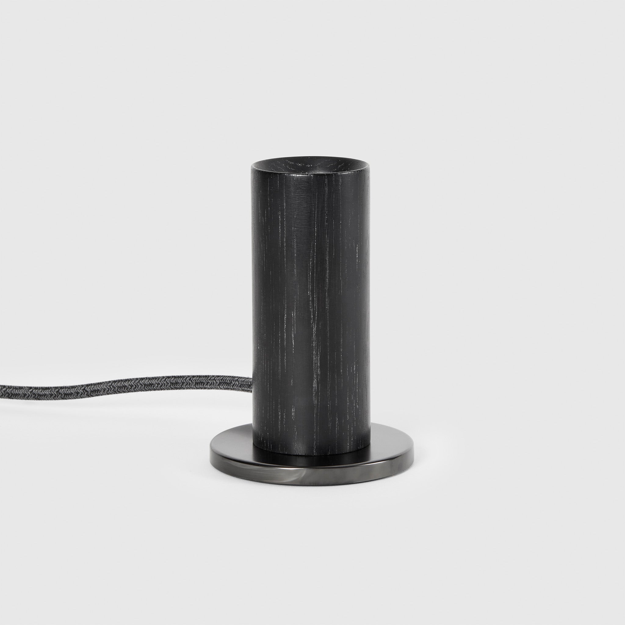 Knuckle Table Lamp in Blackened Oak + Oval Dim-to-Warm