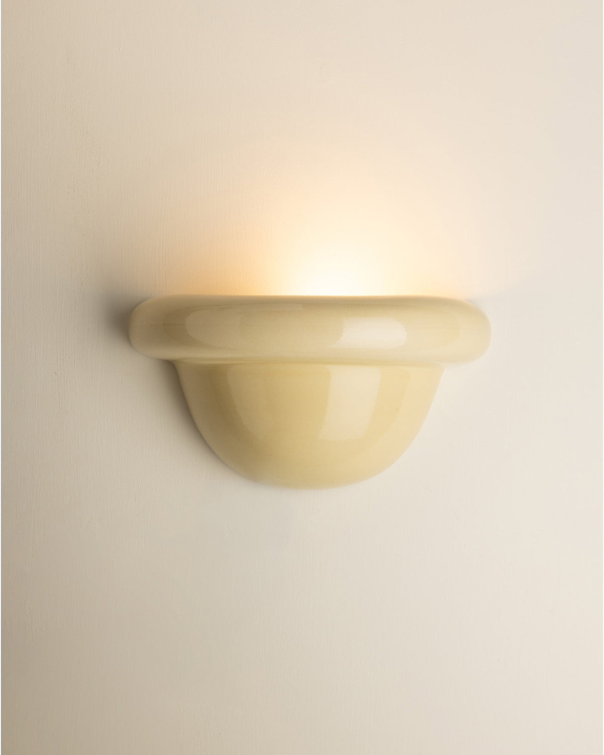 Redonda Uplight Ceramic Sconce Wall Light, Butter Yellow