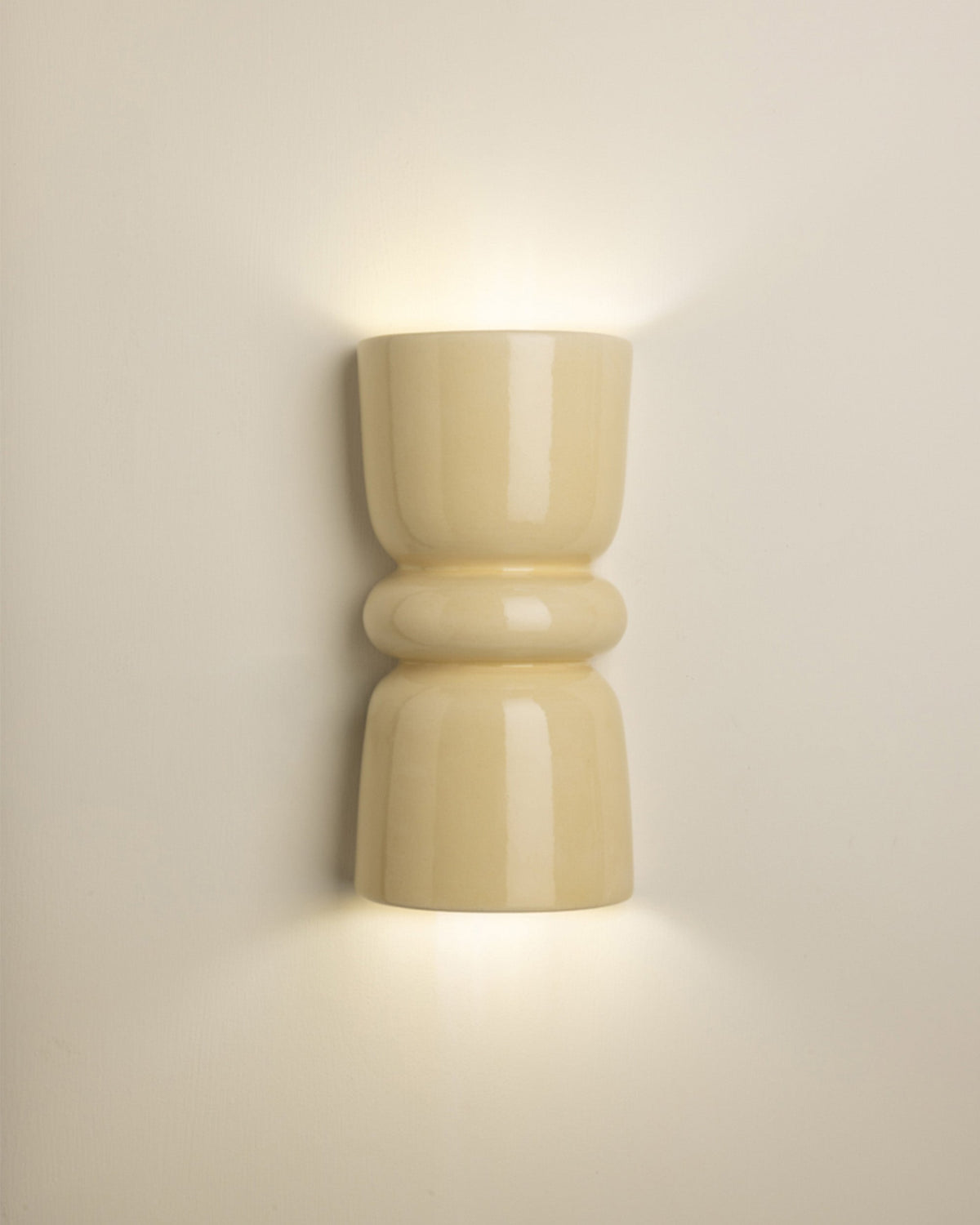 Redonda Up & Down Ceramic Wall Light, Butter Yellow