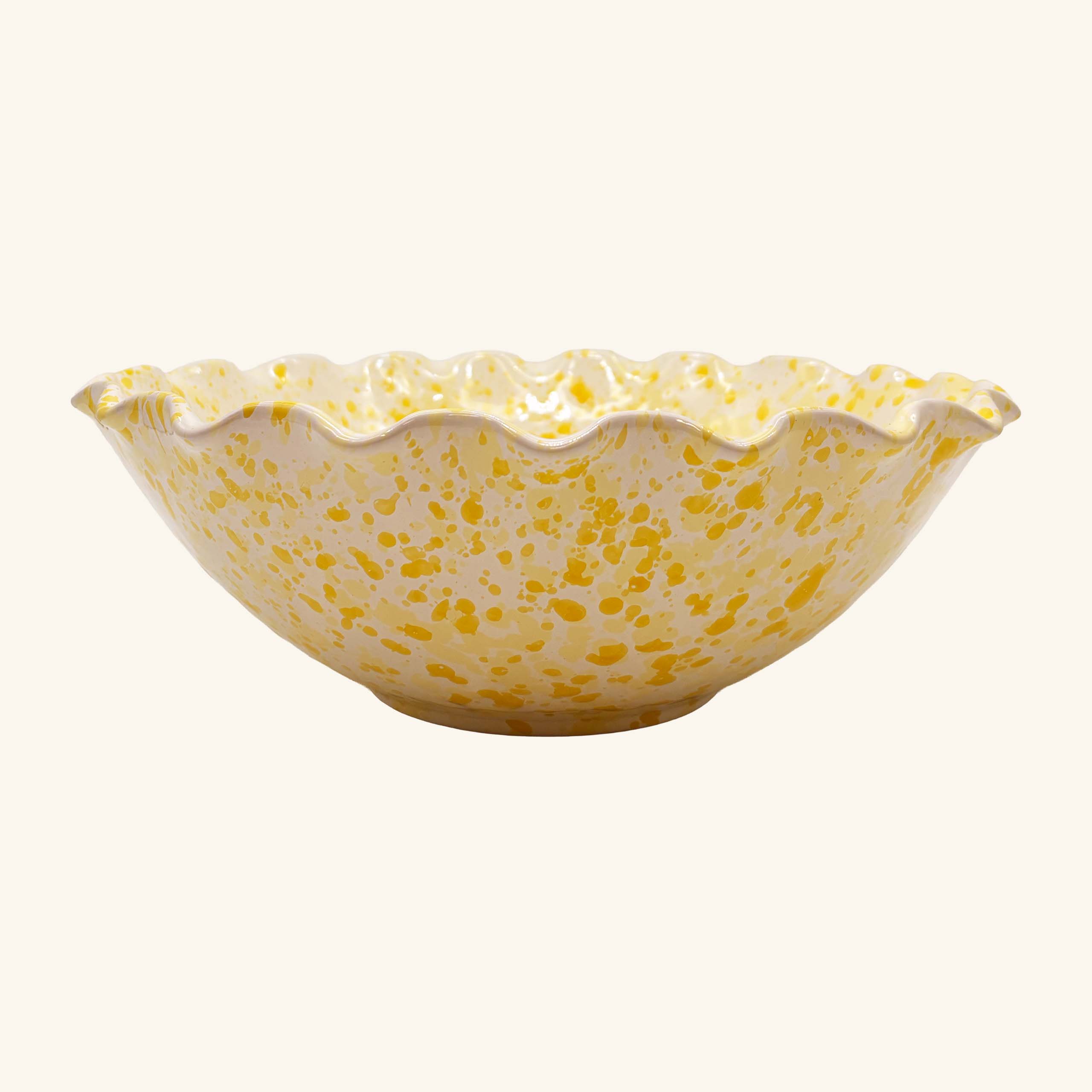 Large Splatterware Wavy Bowl