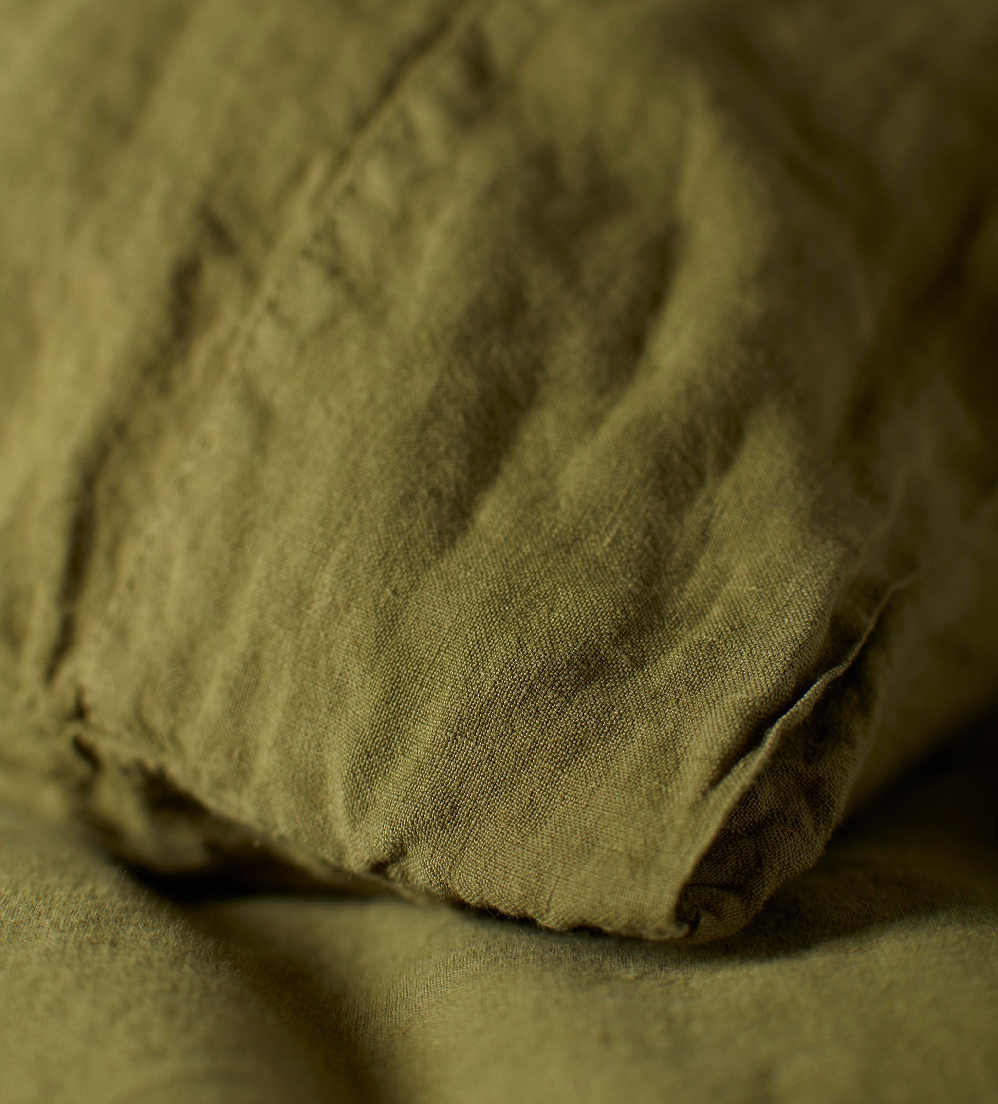 100% Linen Fitted Sheet | Moss Green