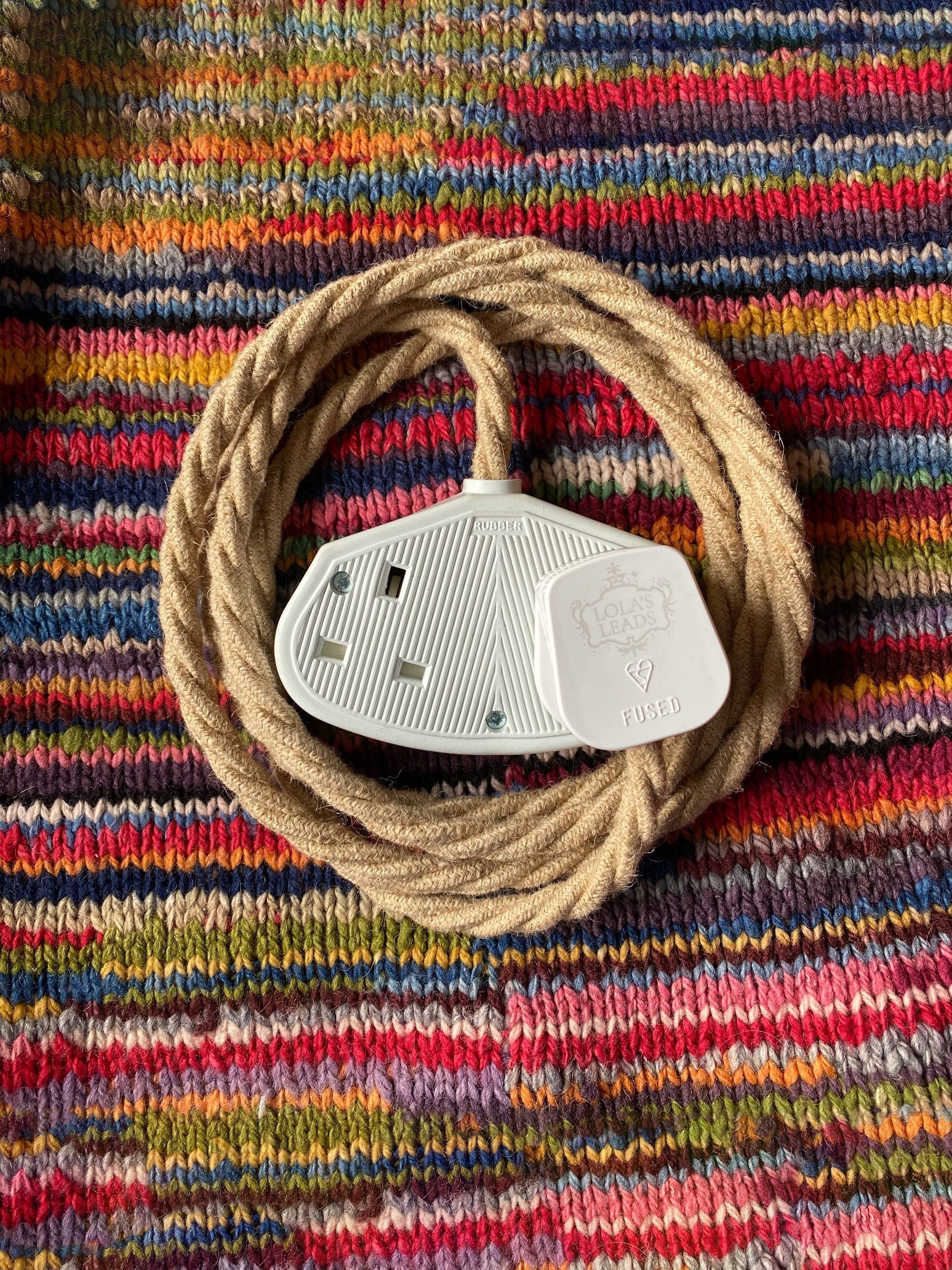 Jute - Lola's Leads Fabric Extension Cable