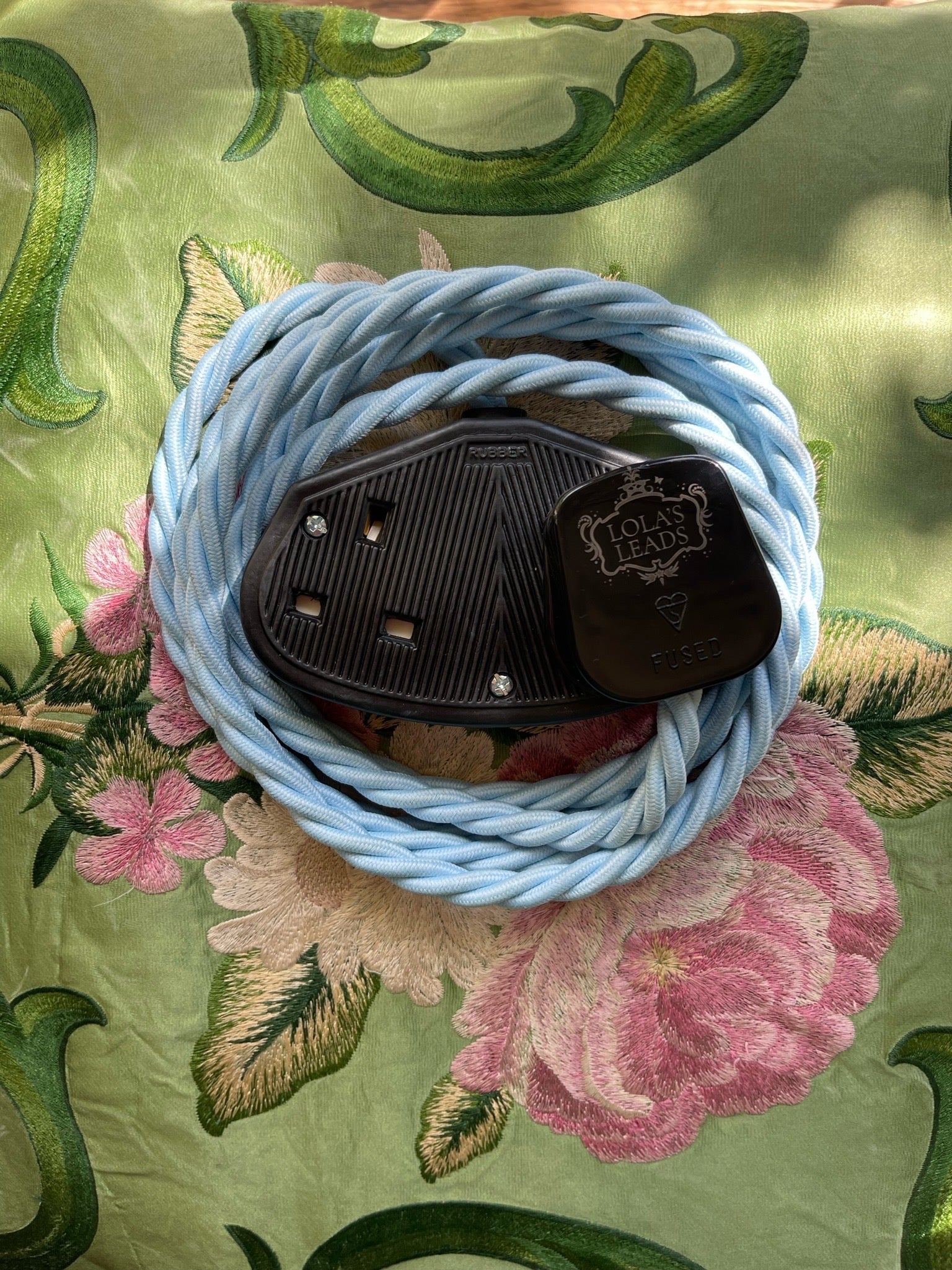 Powder Blue - Lola's Leads Fabric Extension Cable