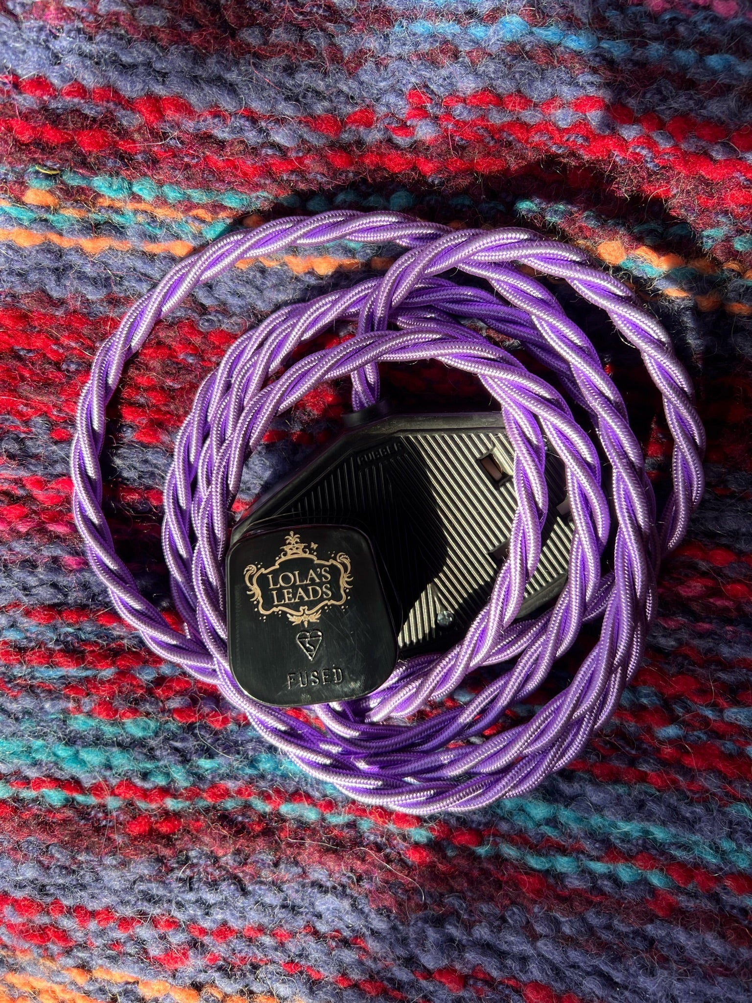 Violet - Lola's Leads Fabric Extension Cable