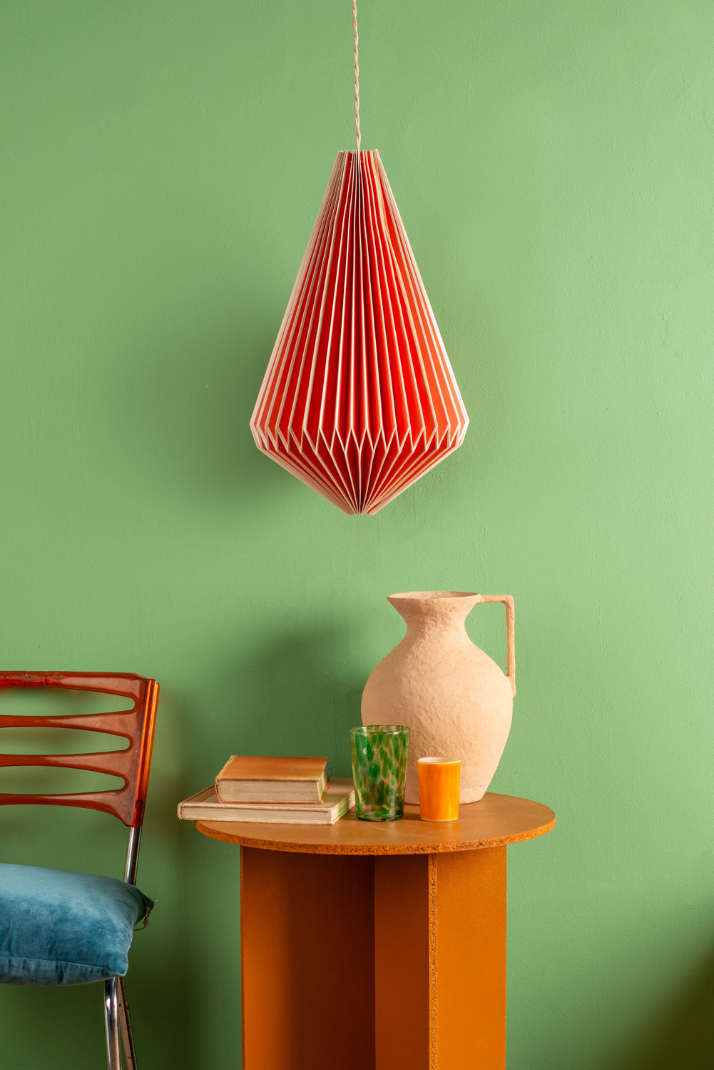 Red Pendant Paper Lampshade