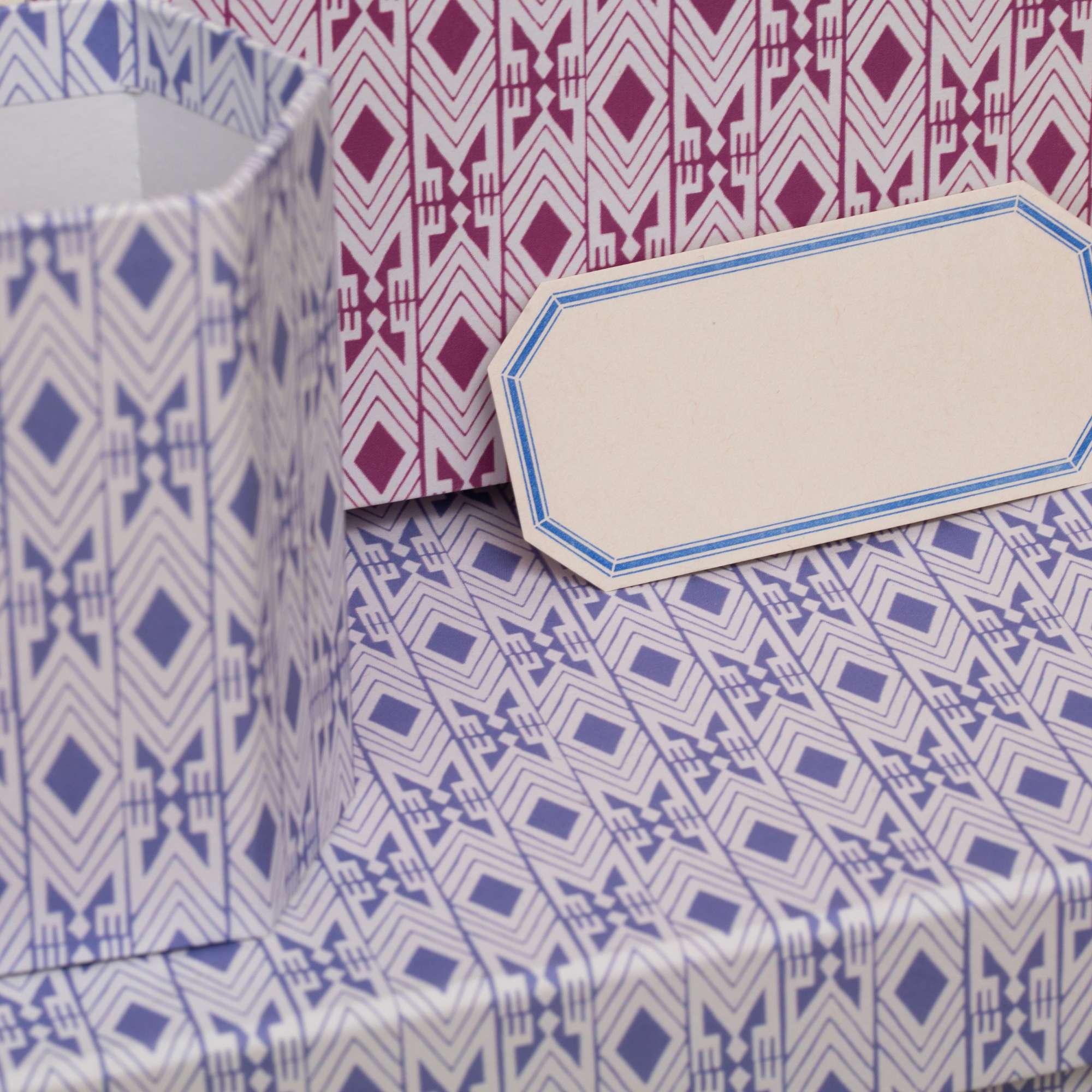 Tijan Violette Blue Hexagonal Brush Pot