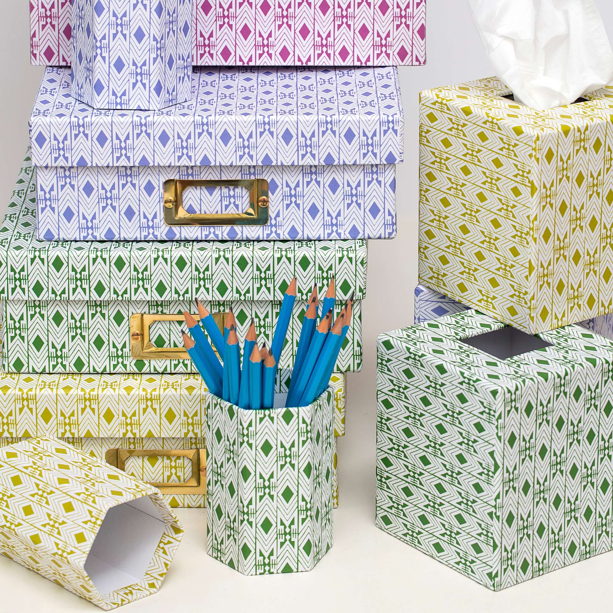 Tijan Violette Blue Tissue Box Cover