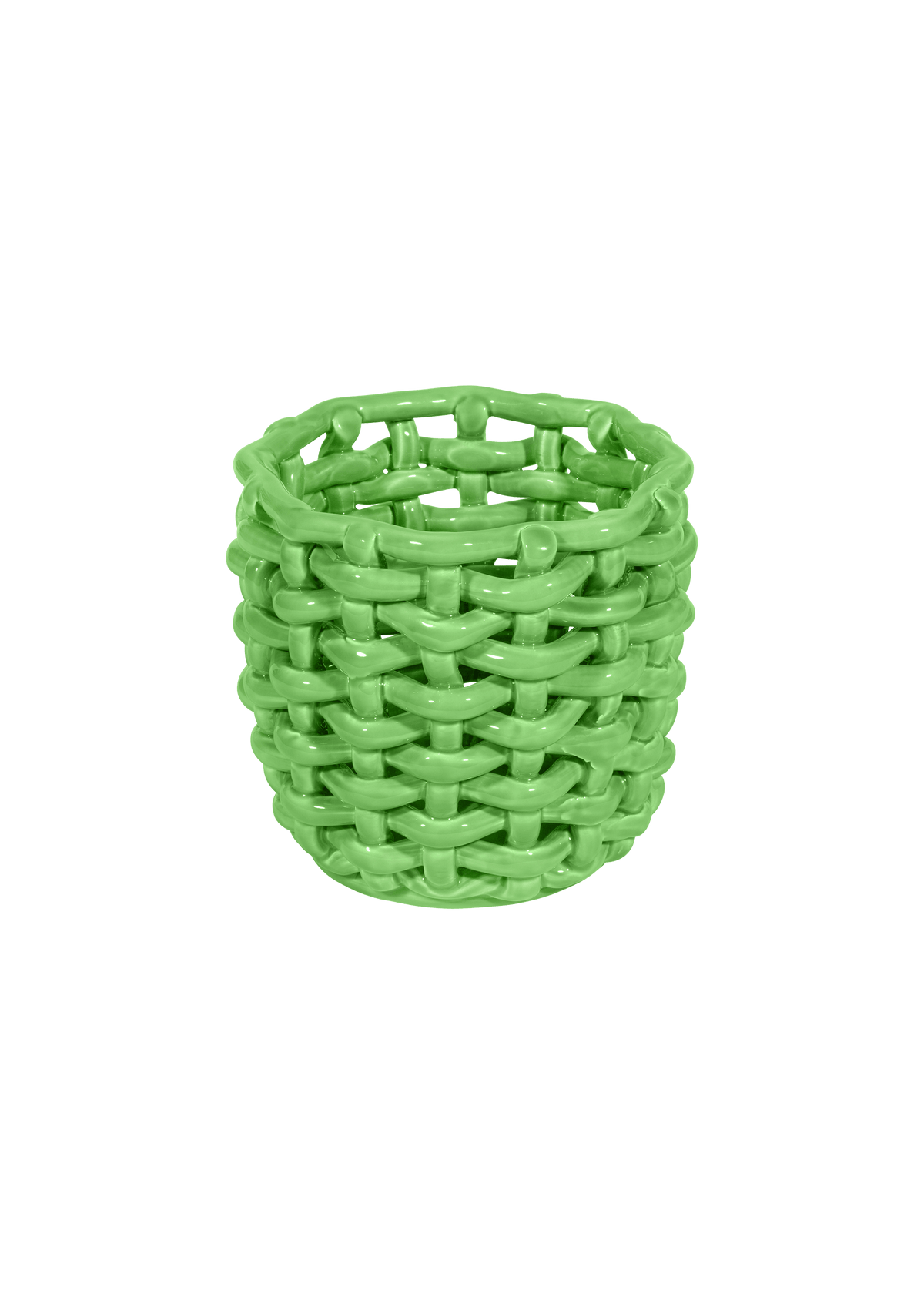 Apple Green Basketweave Planter