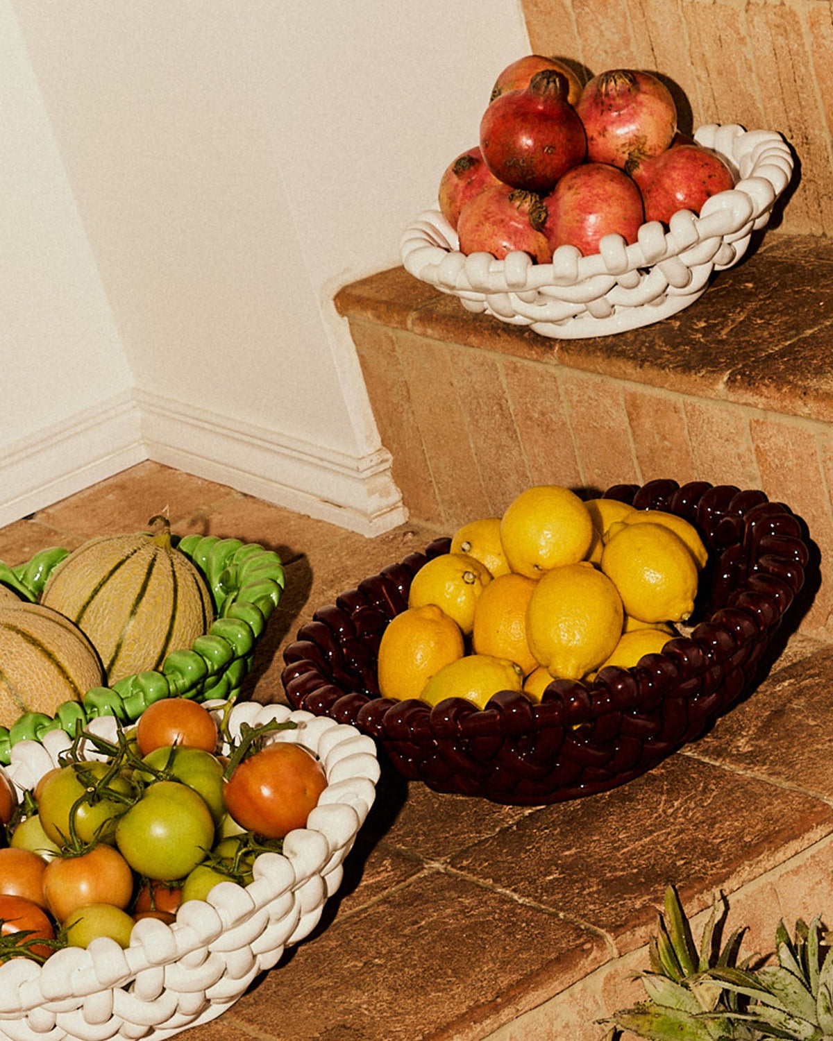 White Basketweave Bowl | Large