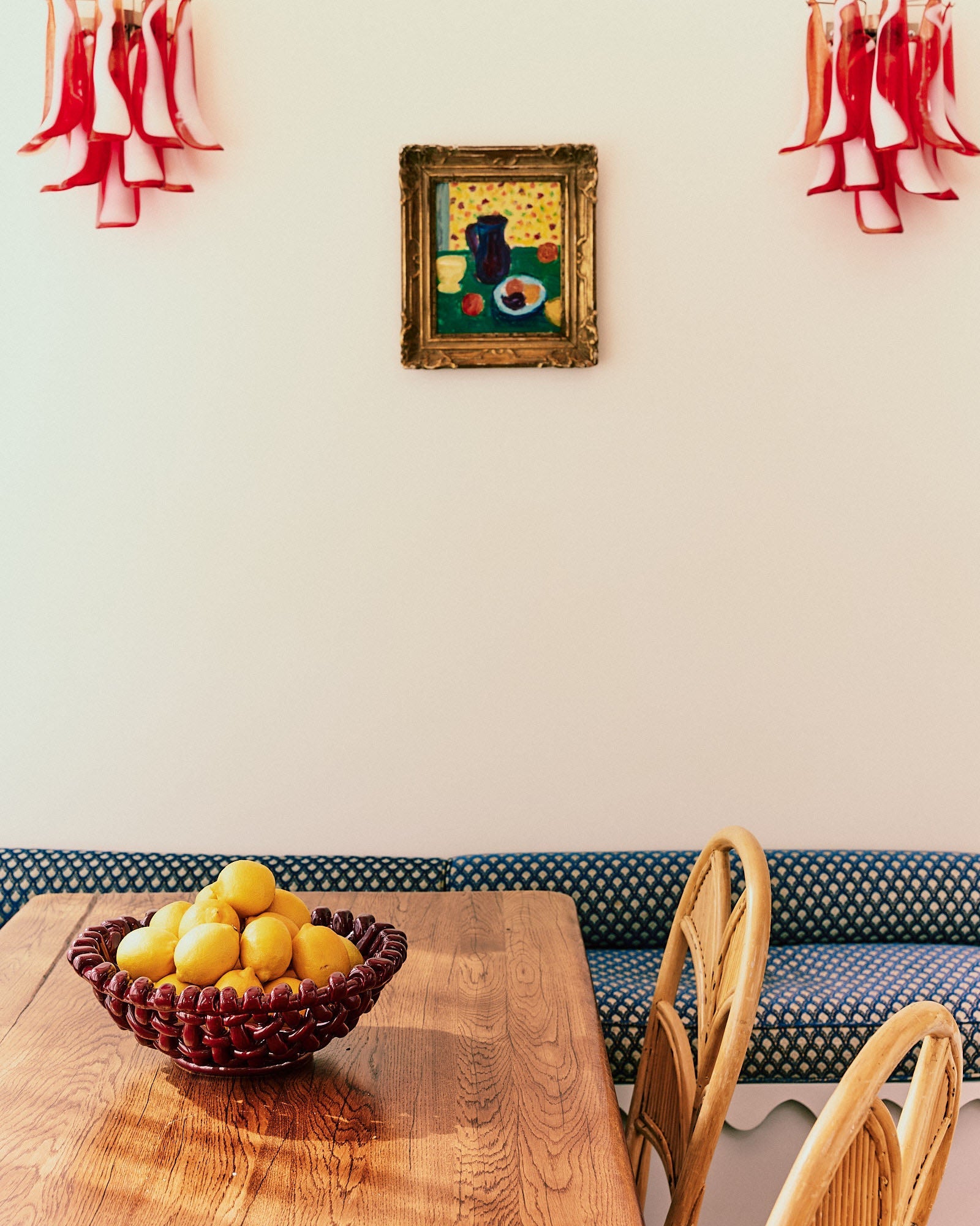 Large Burgundy Basketweave Bowl