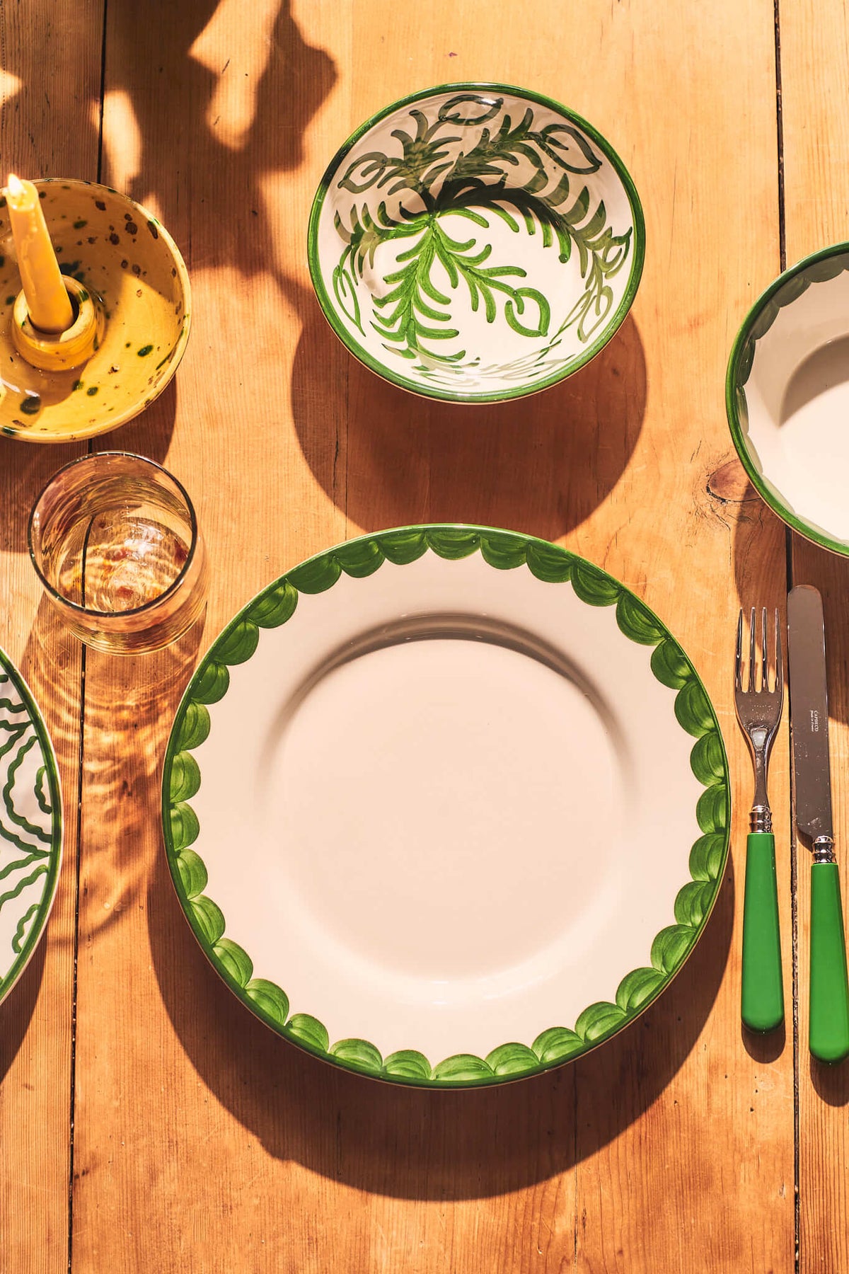 Green Scallop Dinner Plate | Singles & Set of 4