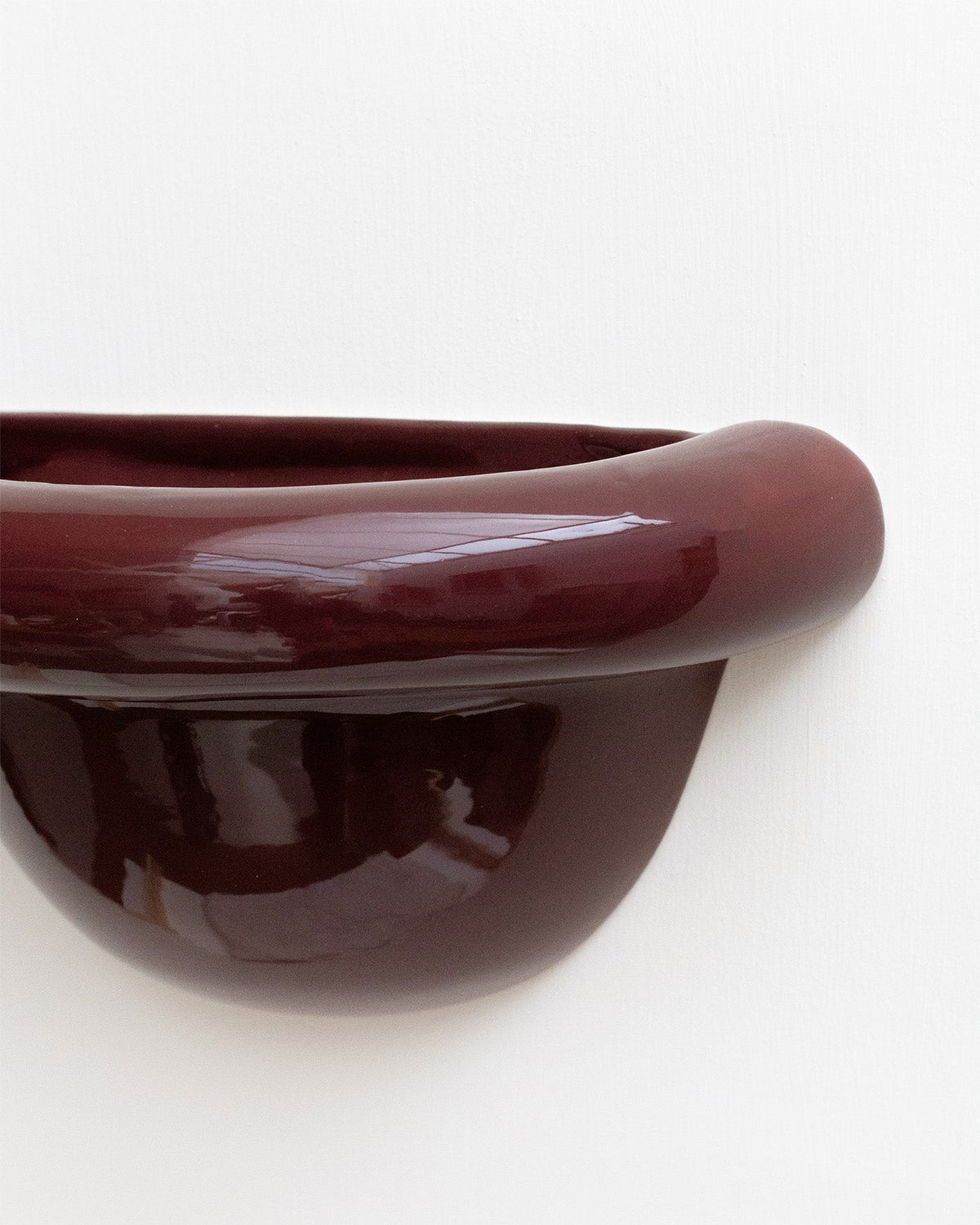 Redonda Uplight Ceramic Sconce Wall Light, Burgundy