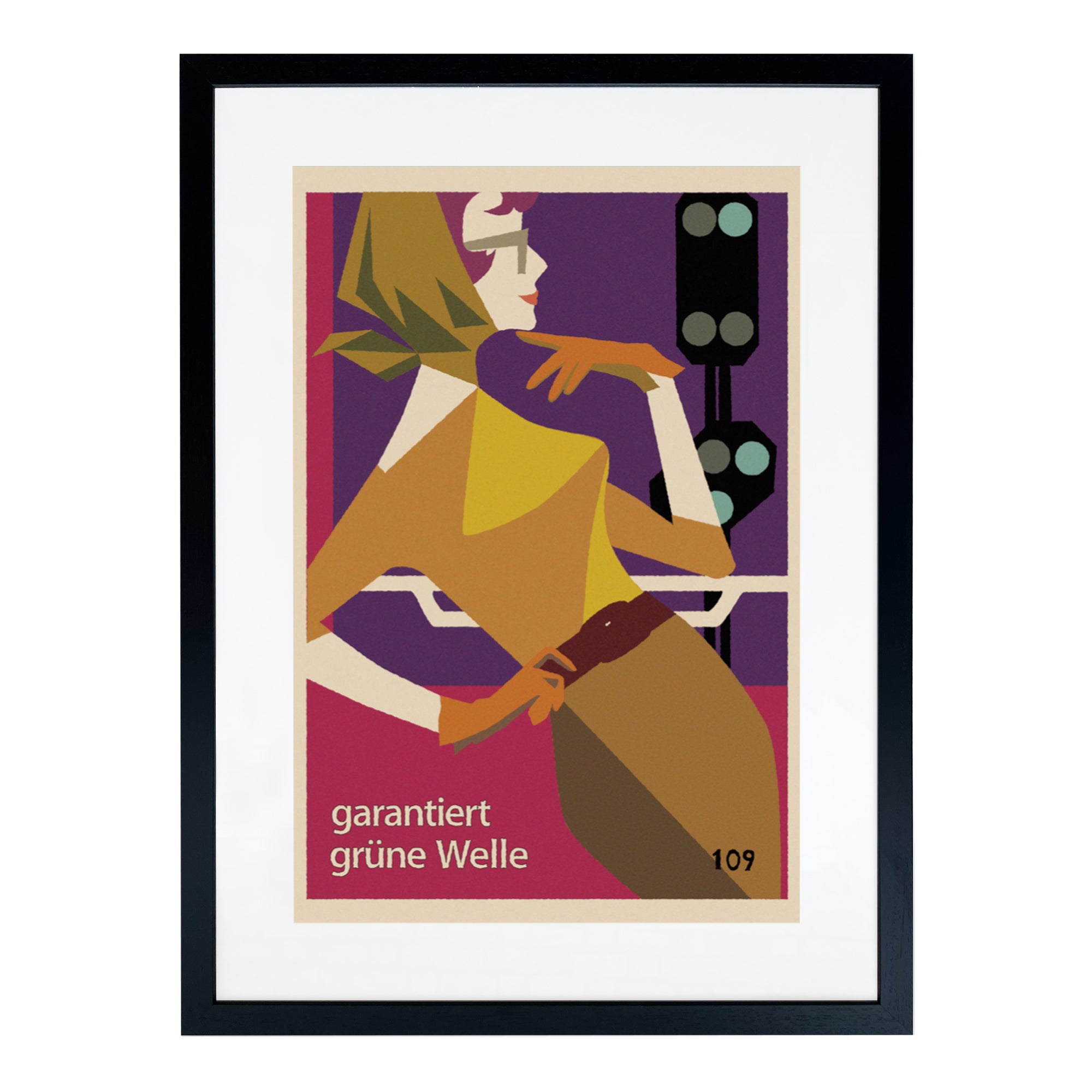 Leaning Lady Framed Matchbox Label Print