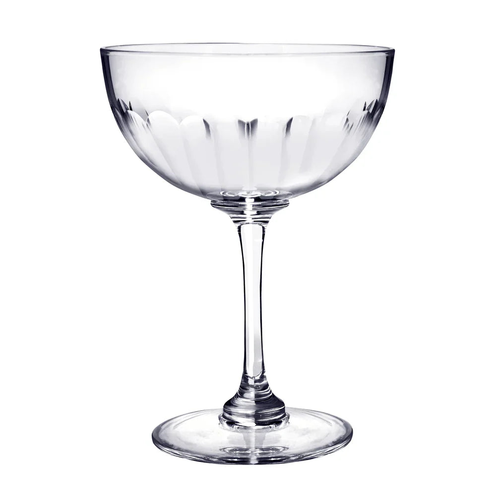 Large Crystal Champagne Saucers with Lens Design